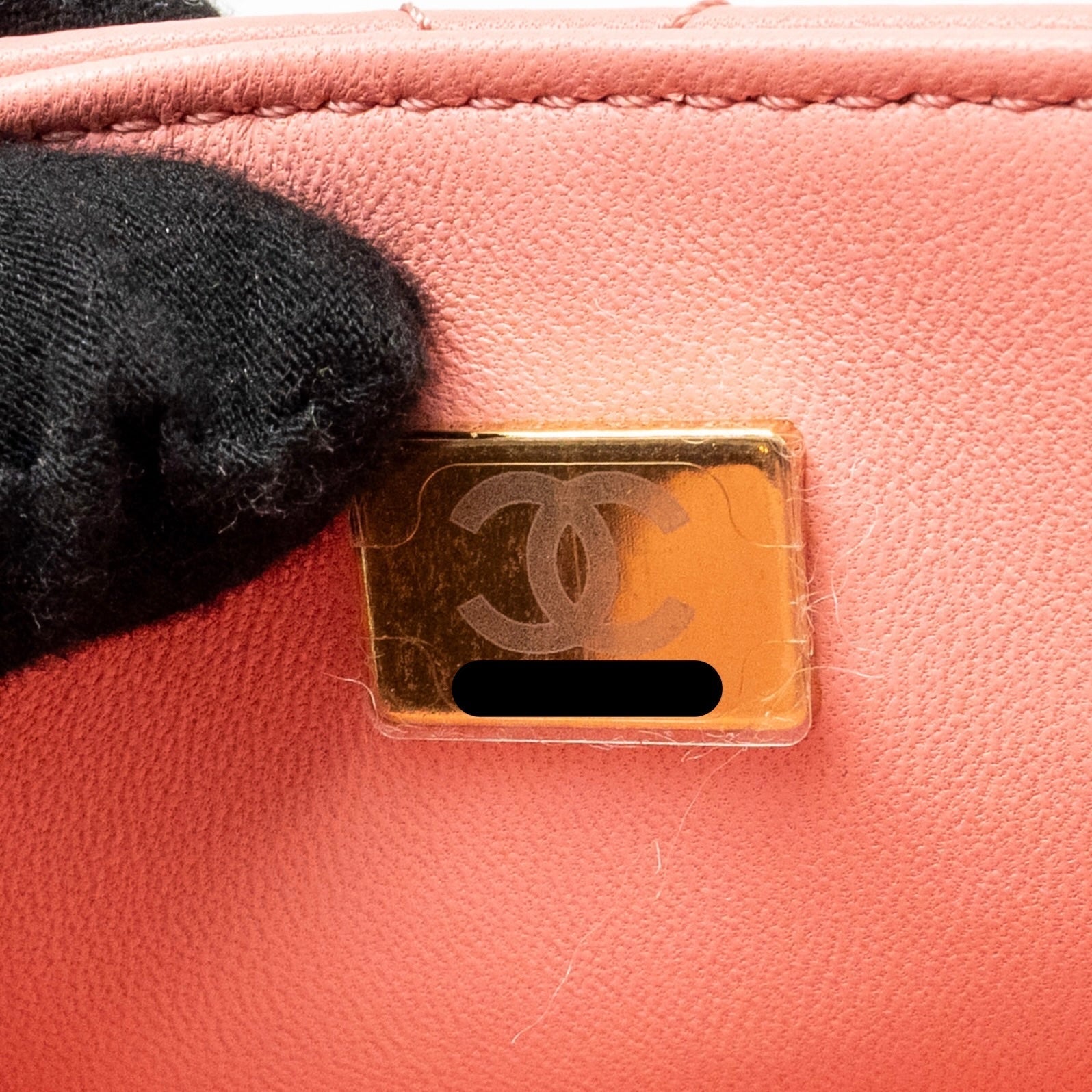 CHANEL 23K DETAIL TOP HANDLE FLAP BAG LAMBSKIN PINK GHW (MICROCHIP)