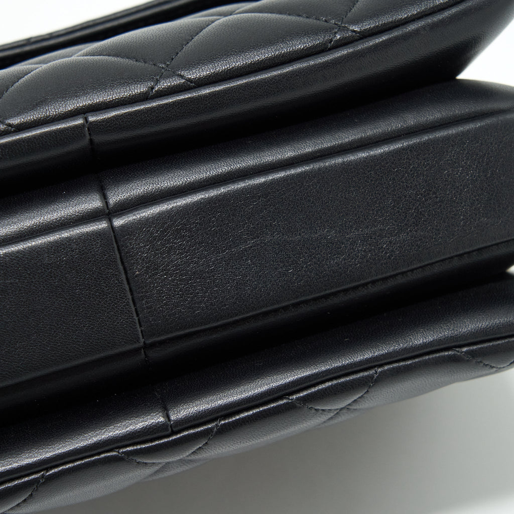 CHANEL TRENDY CC FLAP BAG LAMBSKIN BLACK LGHW