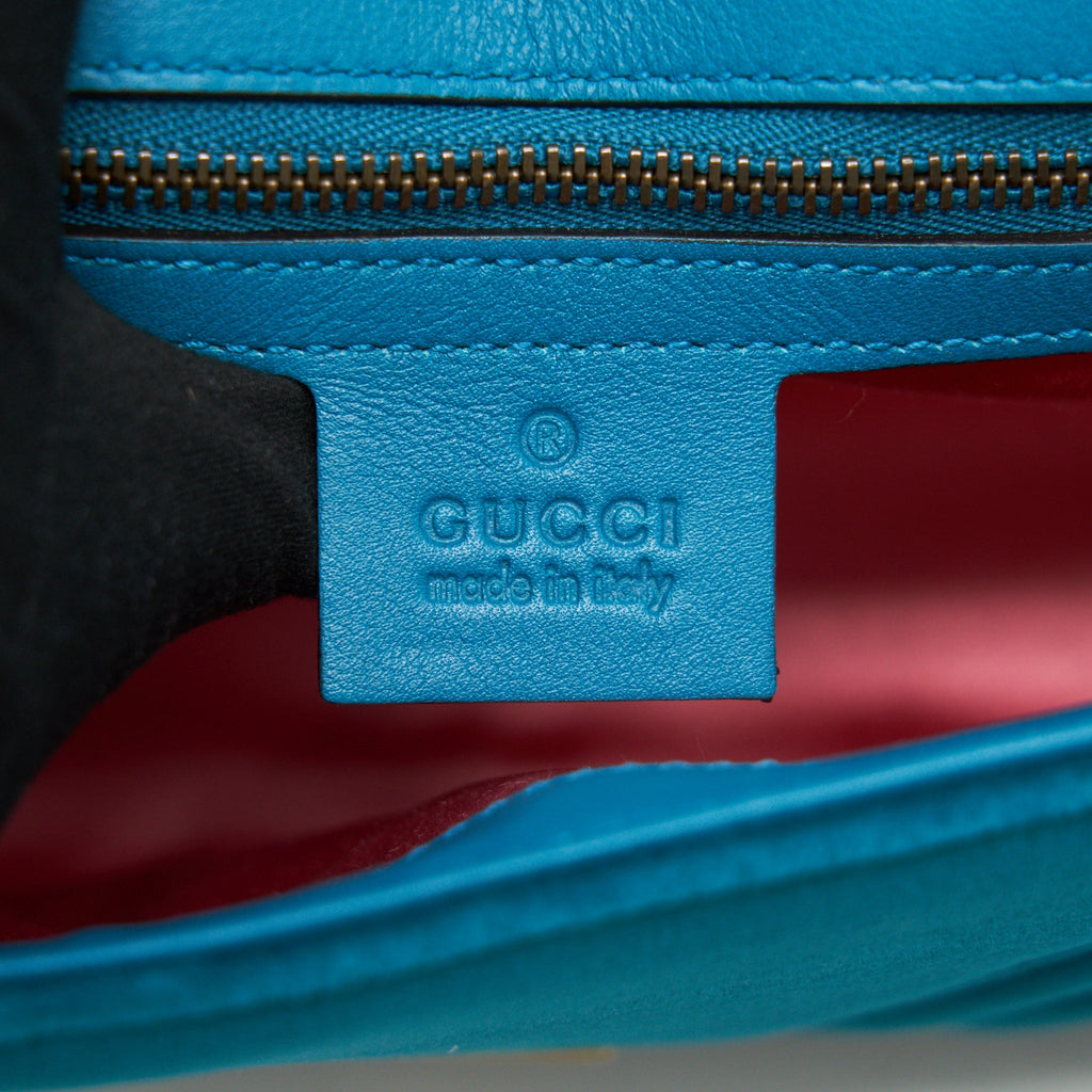 GUCCI MINI MARMONT FLAP BAG VELVET GREEN