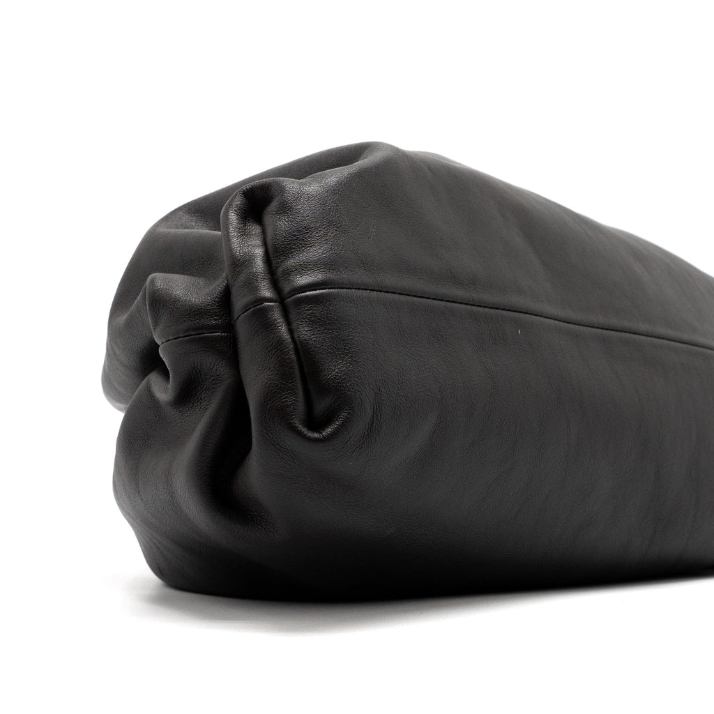 BOTTEGA VENETA CLUTCH CALFSKIN DARK BROWN GHW