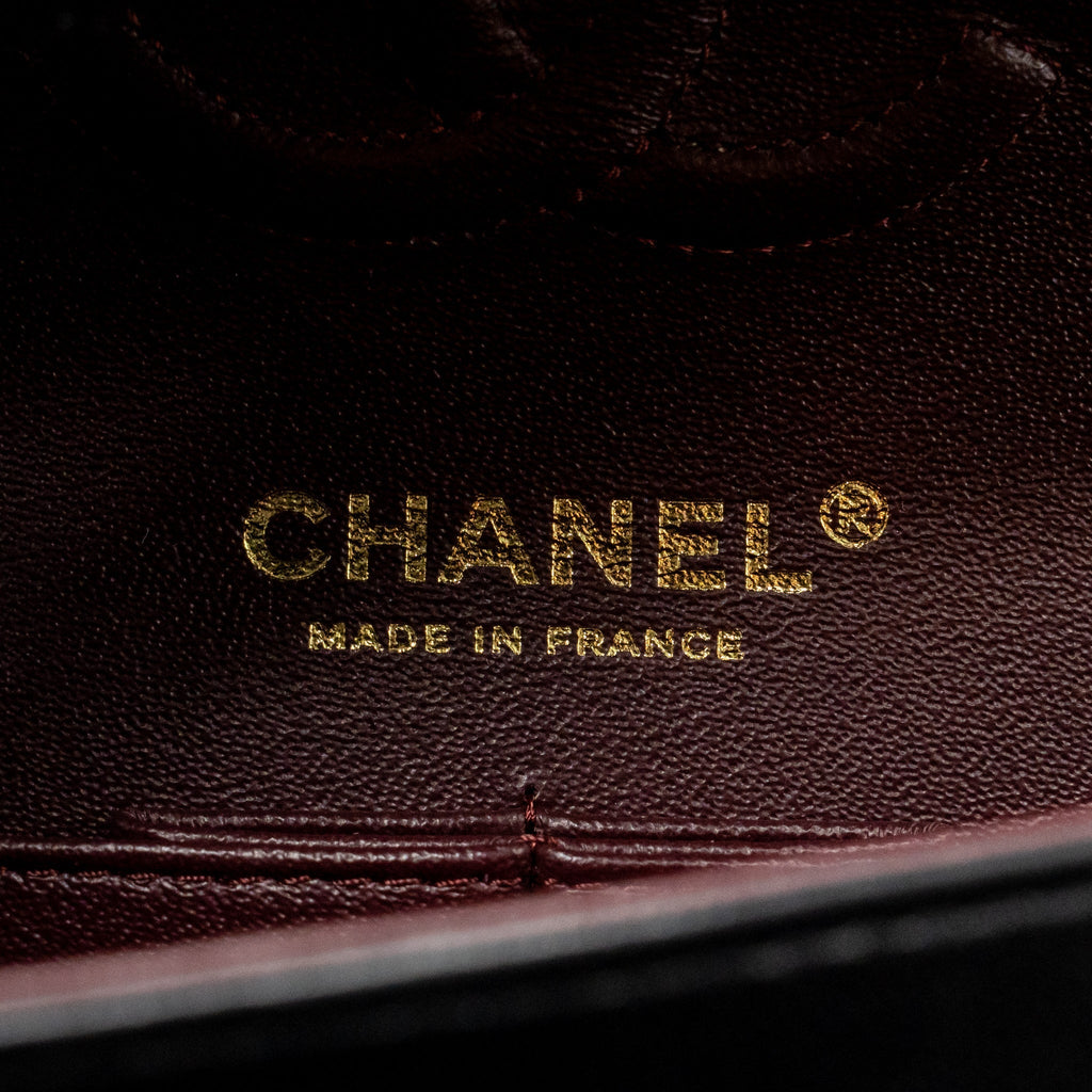 CHANEL SMALL CLASSIC DOUBLE FLAP BAG LAMBSKIN BLACK GHW