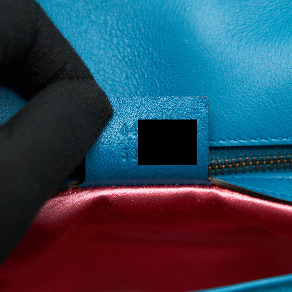 GUCCI MINI MARMONT FLAP BAG VELVET GREEN