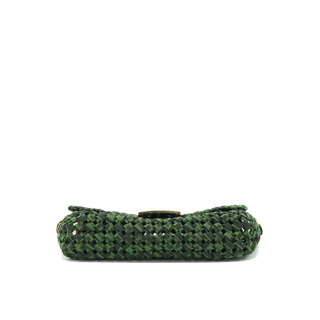 FENDI BAGUETTE LIMITED EDITION TWEED GREEN GHW