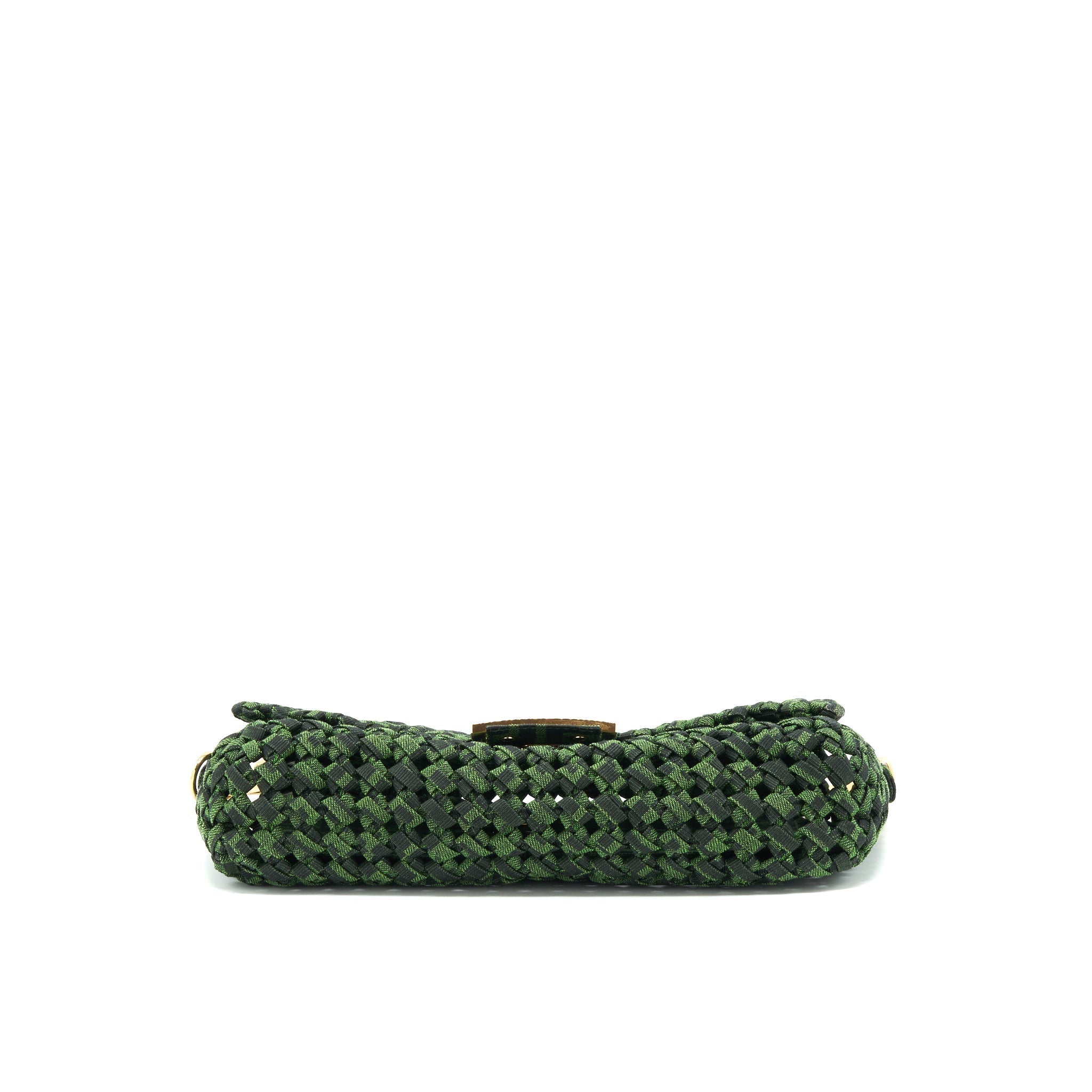 FENDI BAGUETTE LIMITED EDITION TWEED GREEN GHW