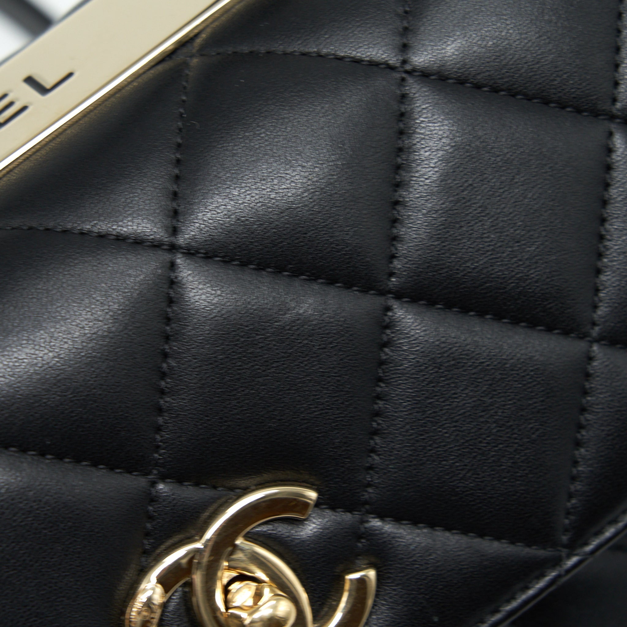 CHANEL TRENDY CC FLAP BAG LAMBSKIN BLACK LGHW