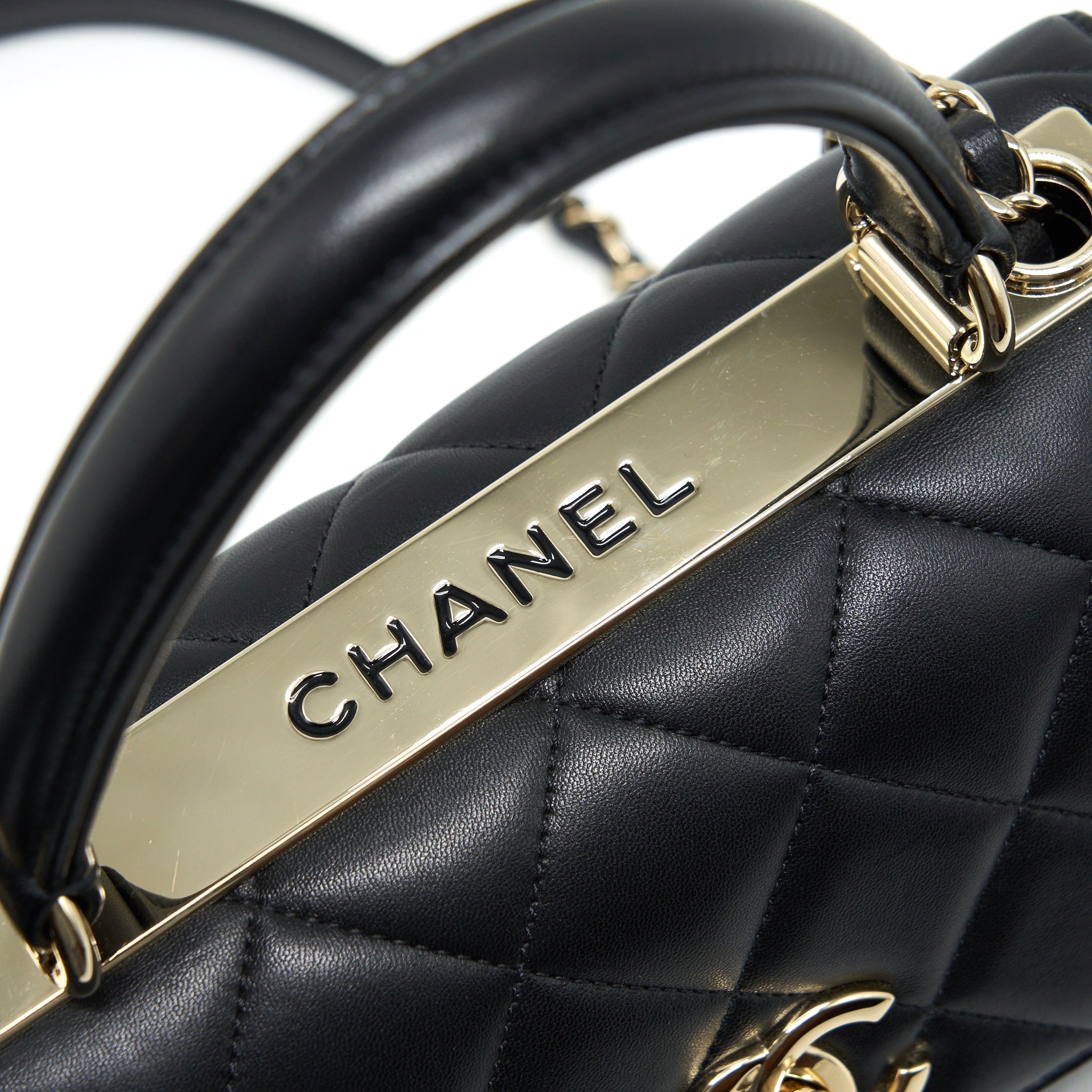CHANEL TRENDY CC FLAP BAG LAMBSKIN BLACK LGHW
