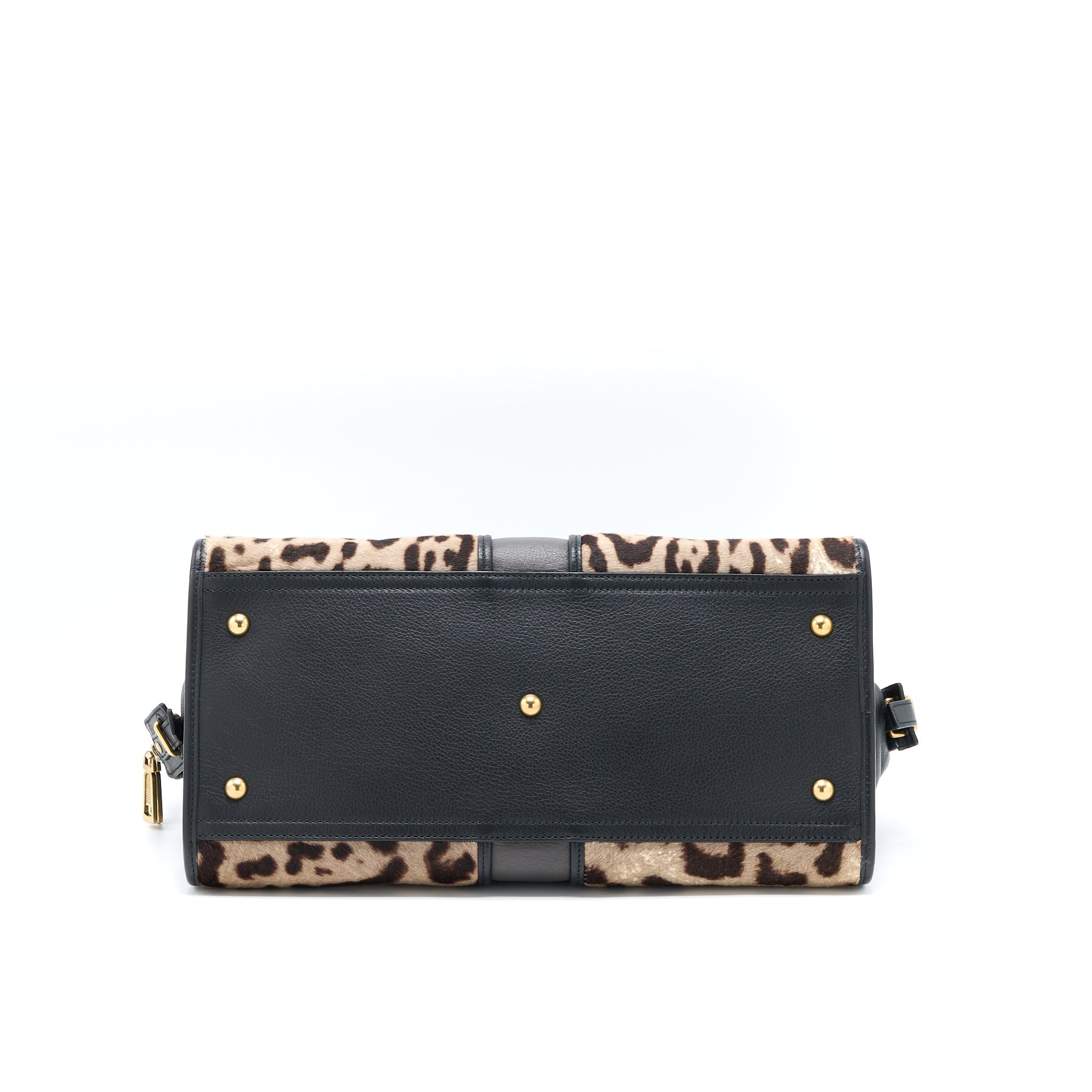 SAINT LAURENT CABAS CHYC TOTE BAG ANIMAL PRINT HORSEHAIR/CALFSKIN BLACK GHW