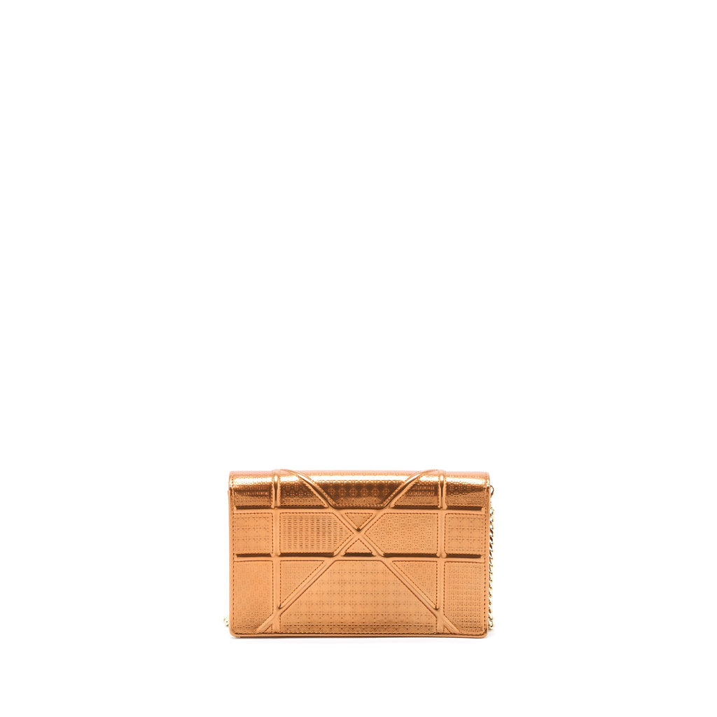 DIOR DIORAMA WALLET ON CHAIN PATENT METALLIC LGHW