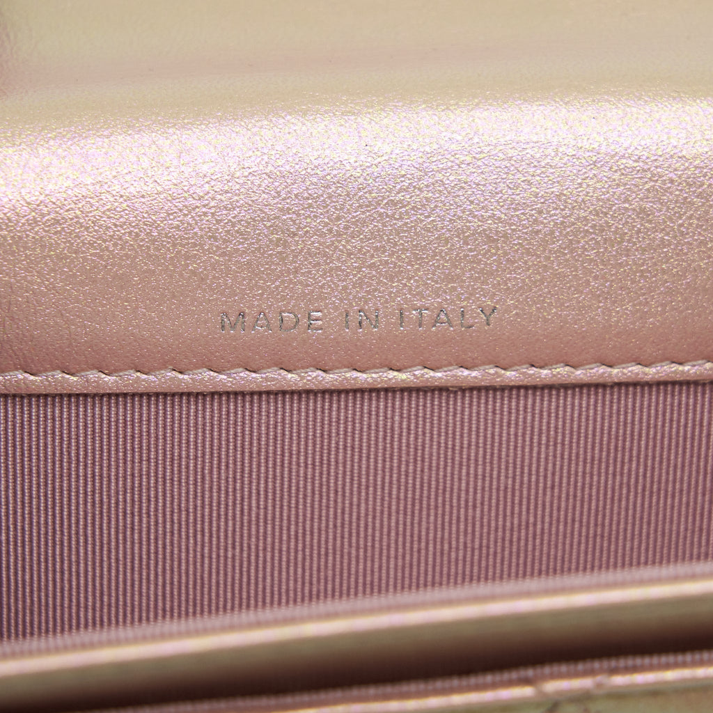 CHANEL 21K IRIDESCENT PINK FLAP CARD HOLDER SHW