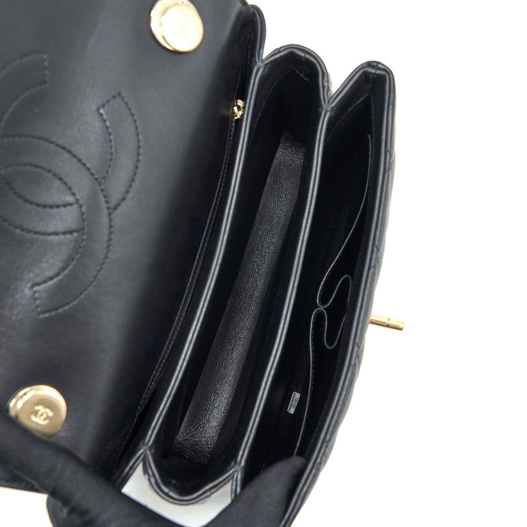 CHANEL TRENDY CC FLAP BAG LAMBSKIN BLACK LGHW