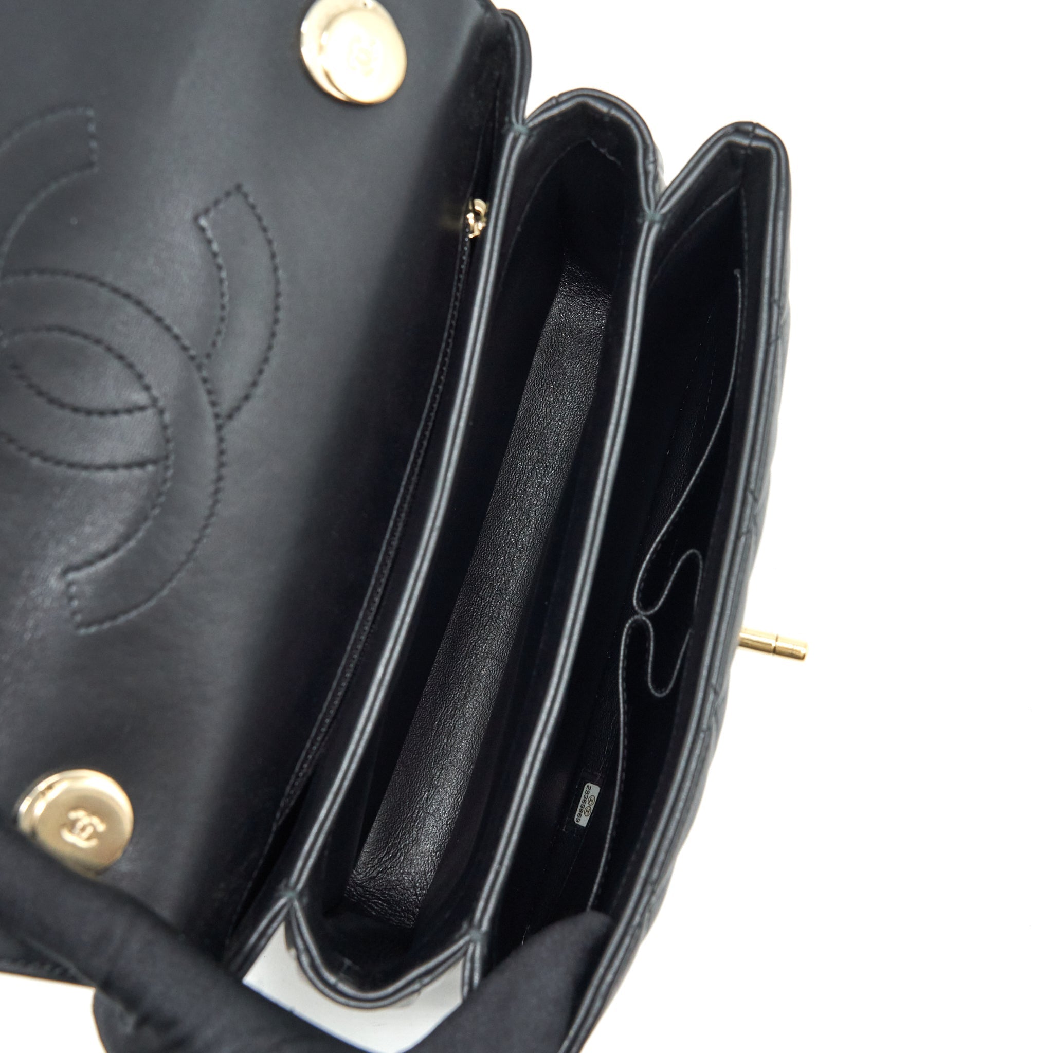 CHANEL TRENDY CC FLAP BAG LAMBSKIN BLACK LGHW