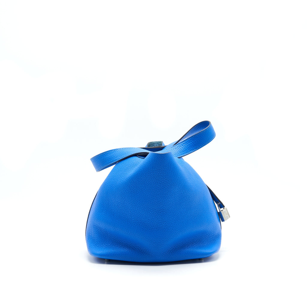 HERMES PICOTIN 22 LOCK BAG TANZANIA BLUE SHW