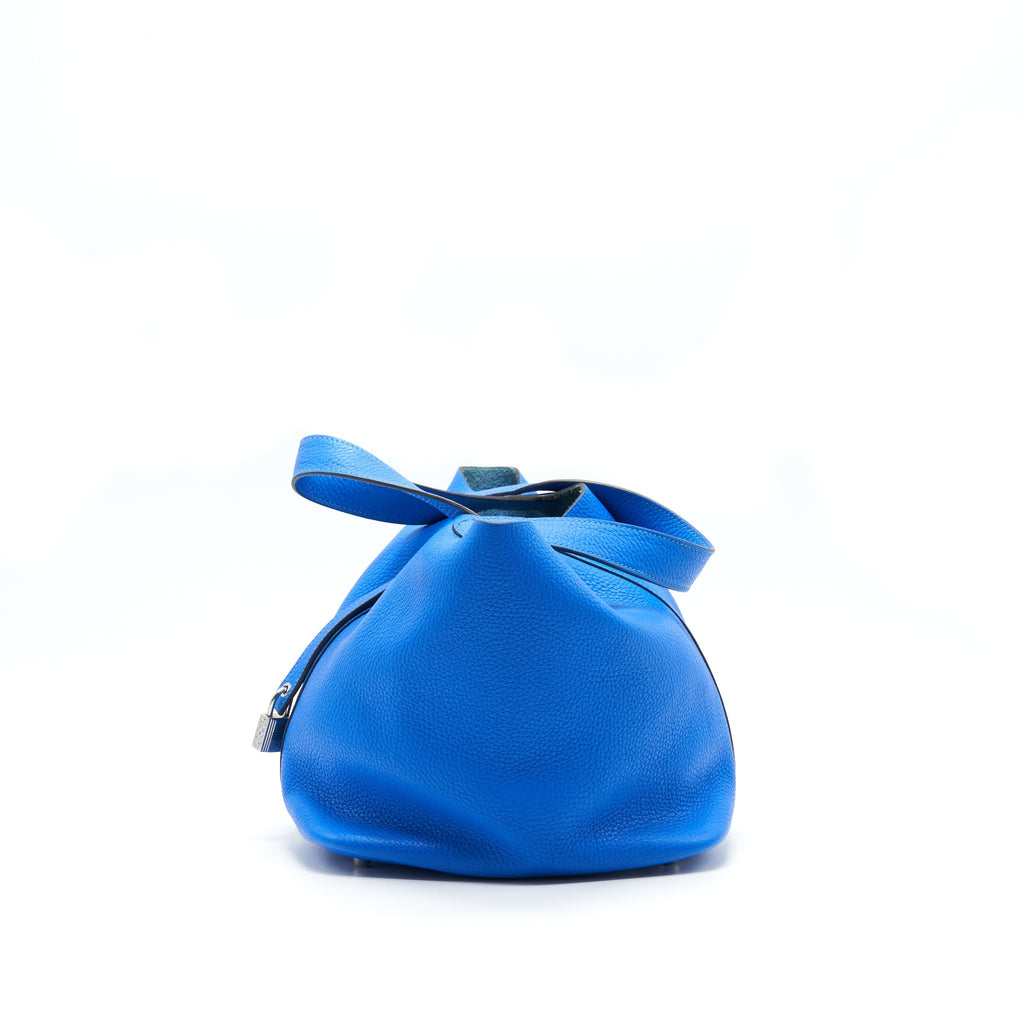HERMES PICOTIN 22 LOCK BAG TANZANIA BLUE SHW