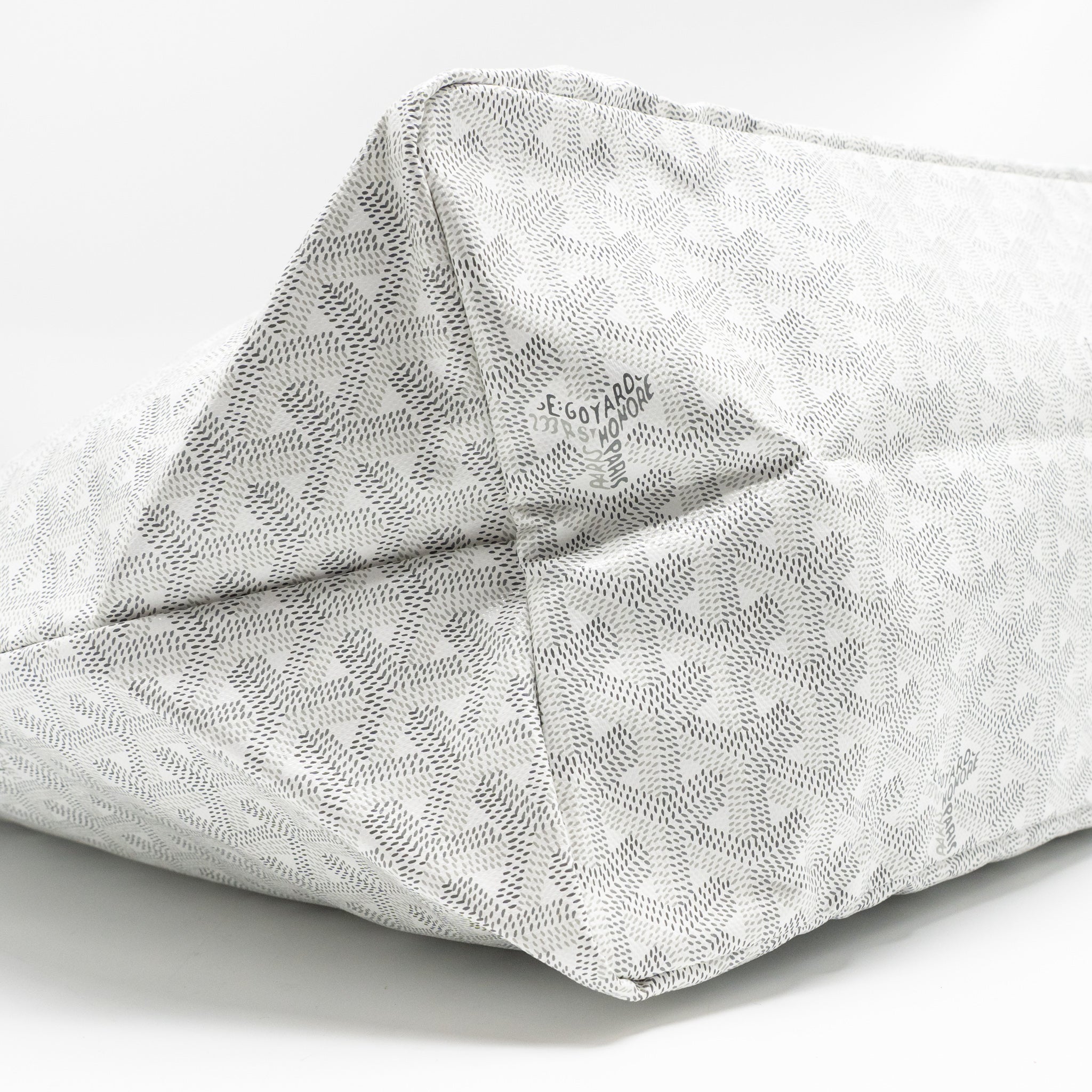 GOYARD SAINT LOUIS TOTE GM BAG GOYARDINE CANVAS/CALFSKIN LEATHER WHITE SHW