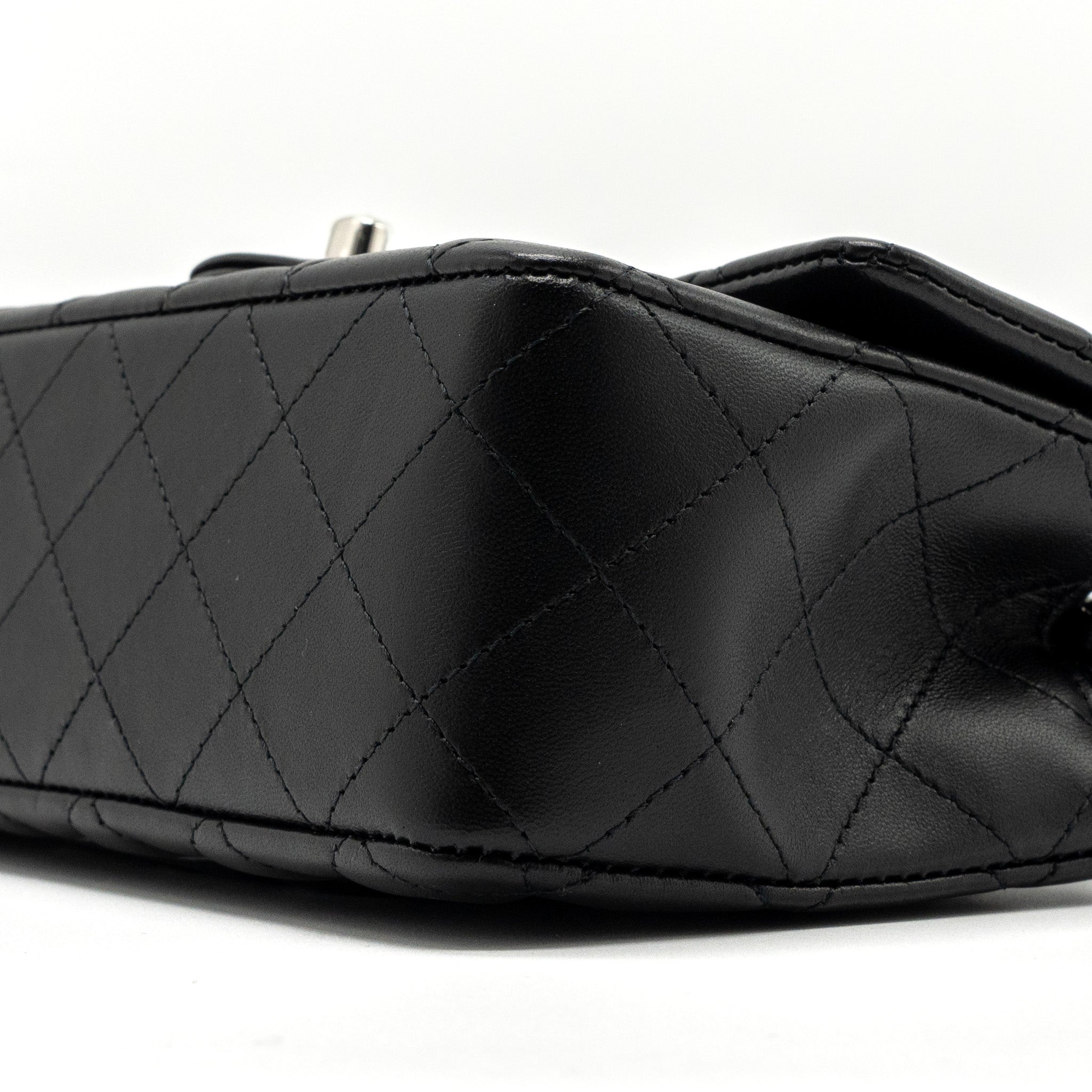 CHANEL MINI RECTANGULAR FLAP BAG LAMBSKIN BLACK SHW (MICROCHIP)