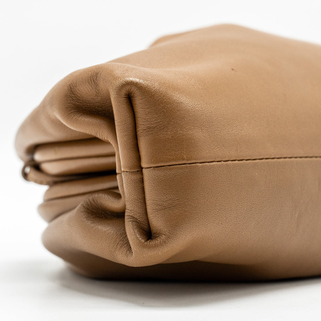 BOTTEGA VENETA MINI THE POUCH SMOOTH CALFSKIN DARK BEIGE GHW