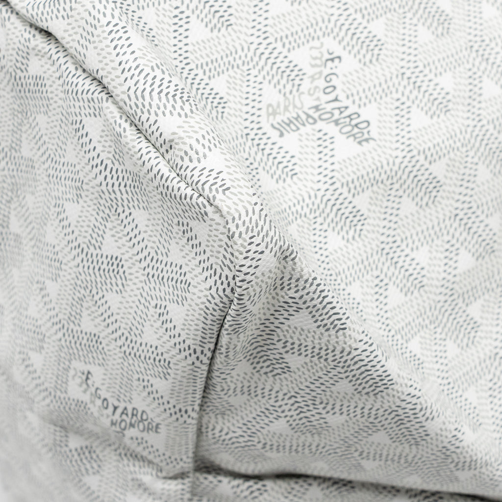 GOYARD SAINT LOUIS TOTE GM BAG GOYARDINE CANVAS/CALFSKIN LEATHER WHITE SHW