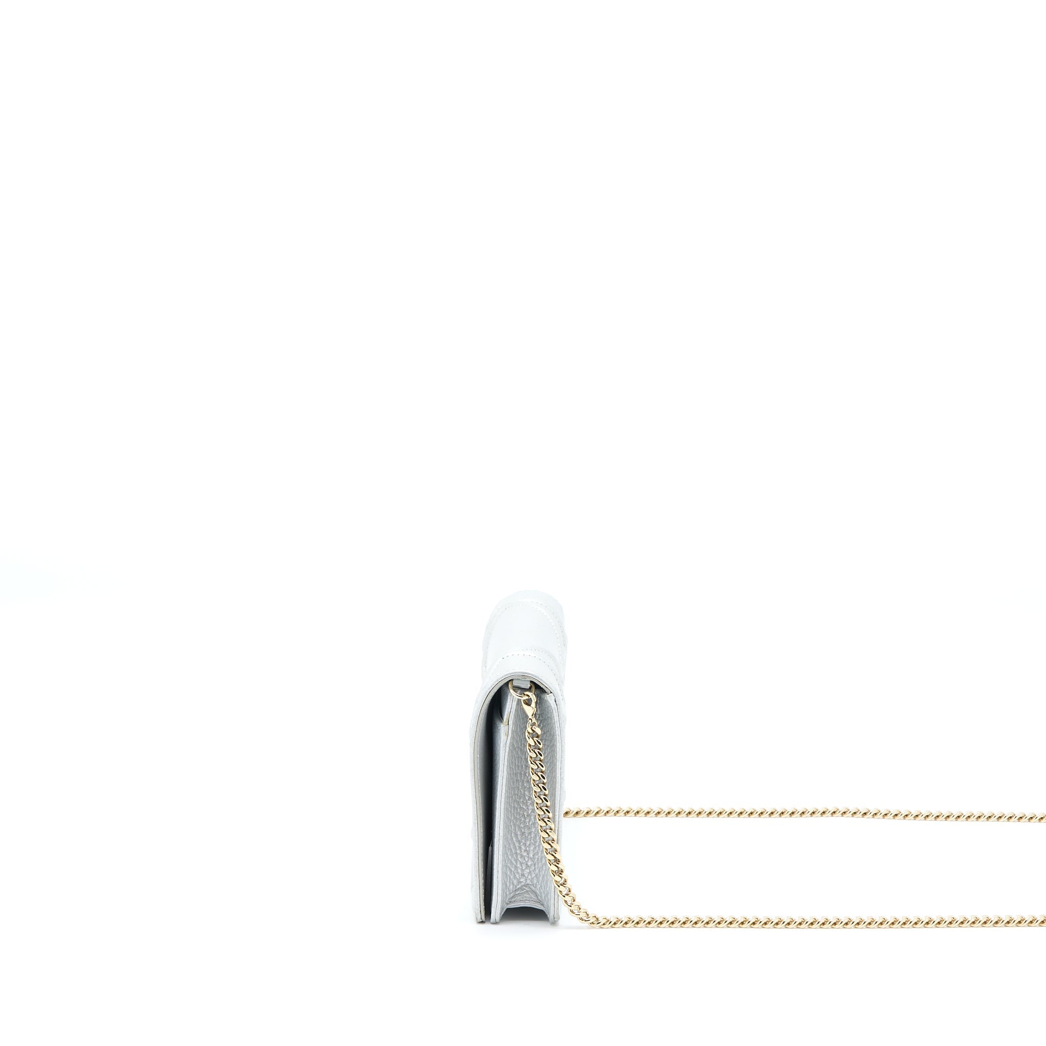 DIOR DIORAMA WALLET ON CHAIN CALFSKIN SILVER LGHW