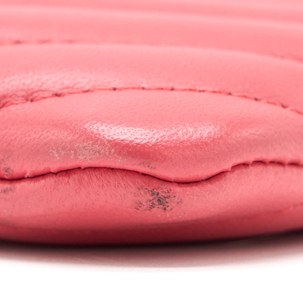 CHANEL CHEVRON CLUTCH LAMBSKIN PINK LGHW