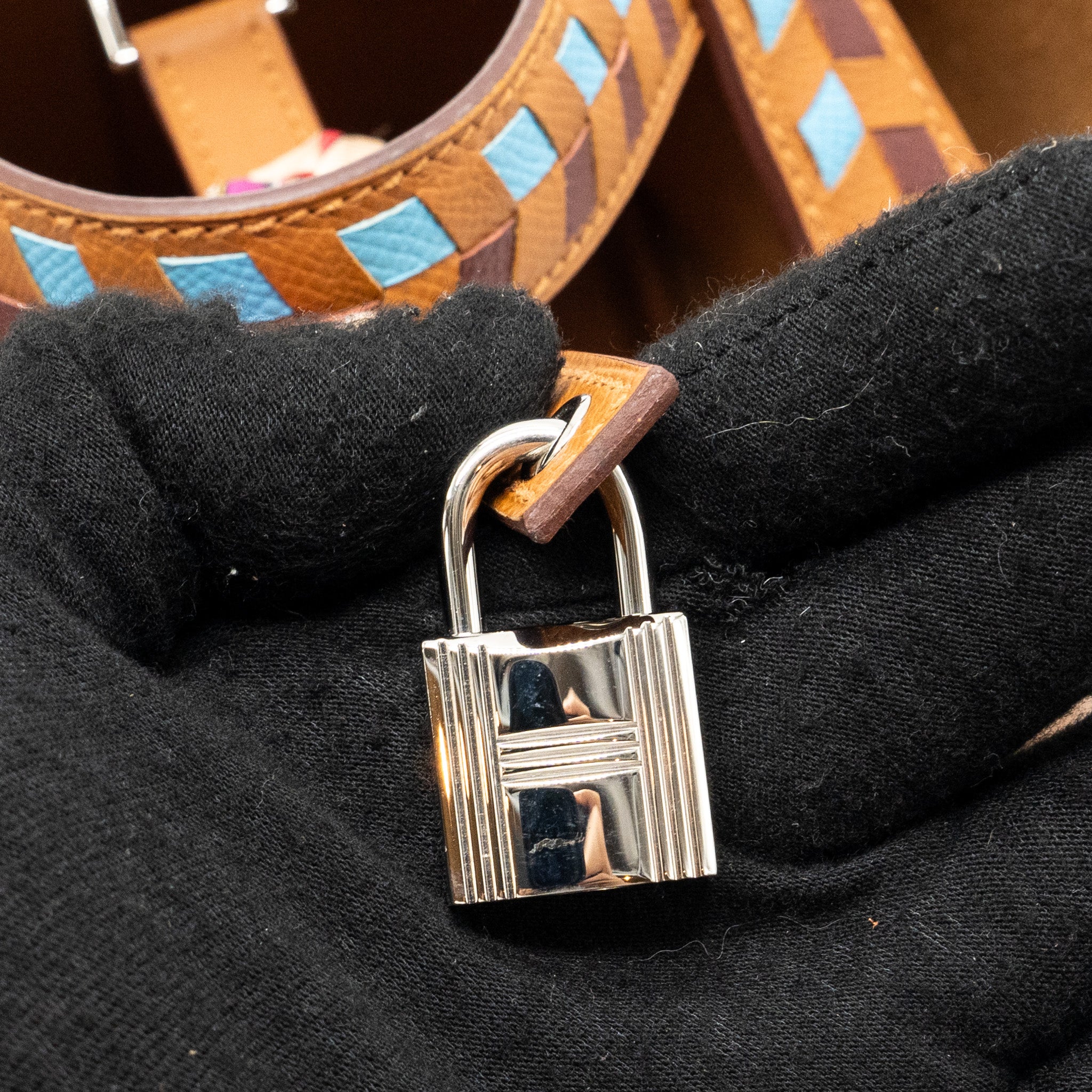 HERMES PICOTIN 18 LOCK BAG EPSOM GOLD / BLUE NORD / ROUGE H SHW