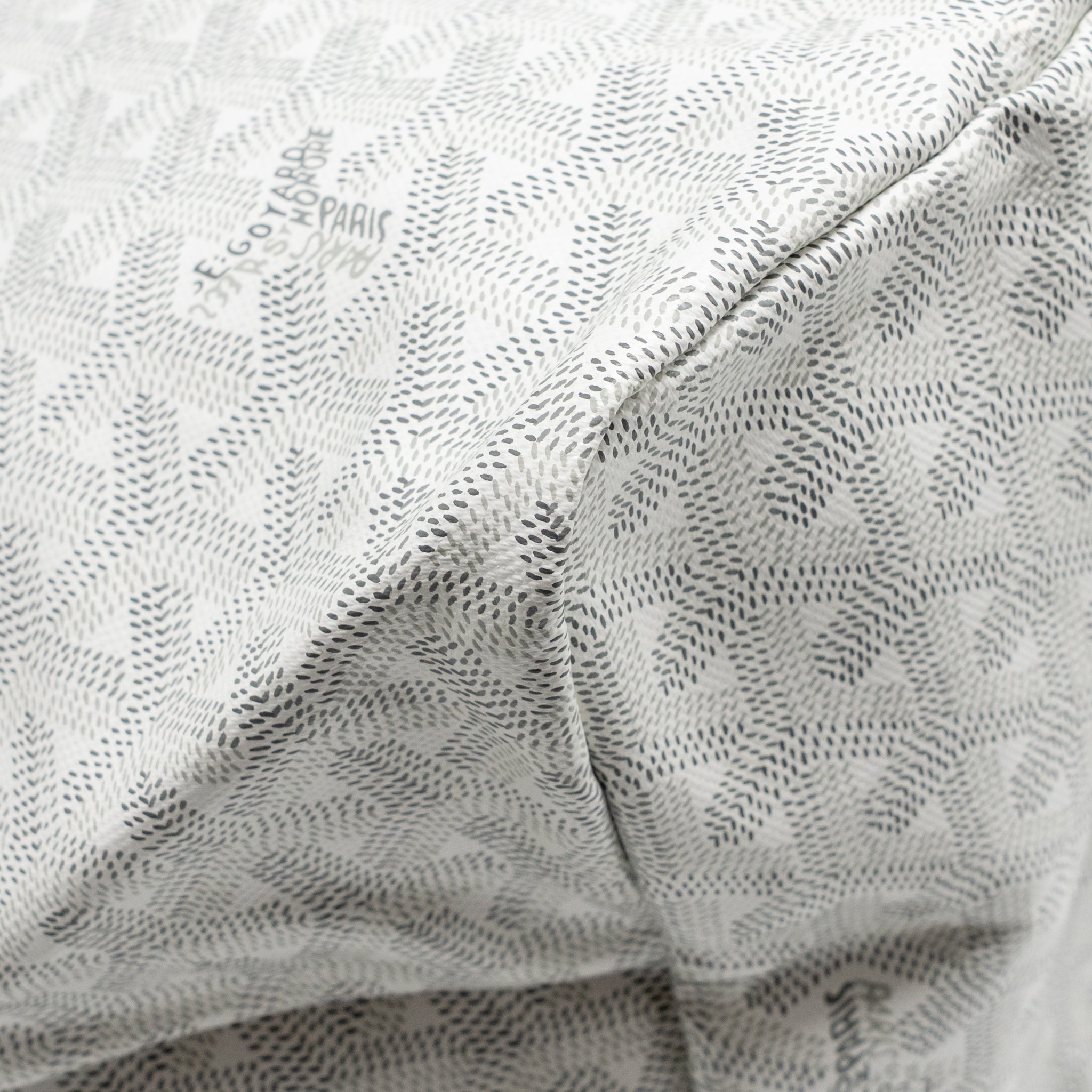 GOYARD SAINT LOUIS TOTE GM BAG GOYARDINE CANVAS/CALFSKIN LEATHER WHITE SHW