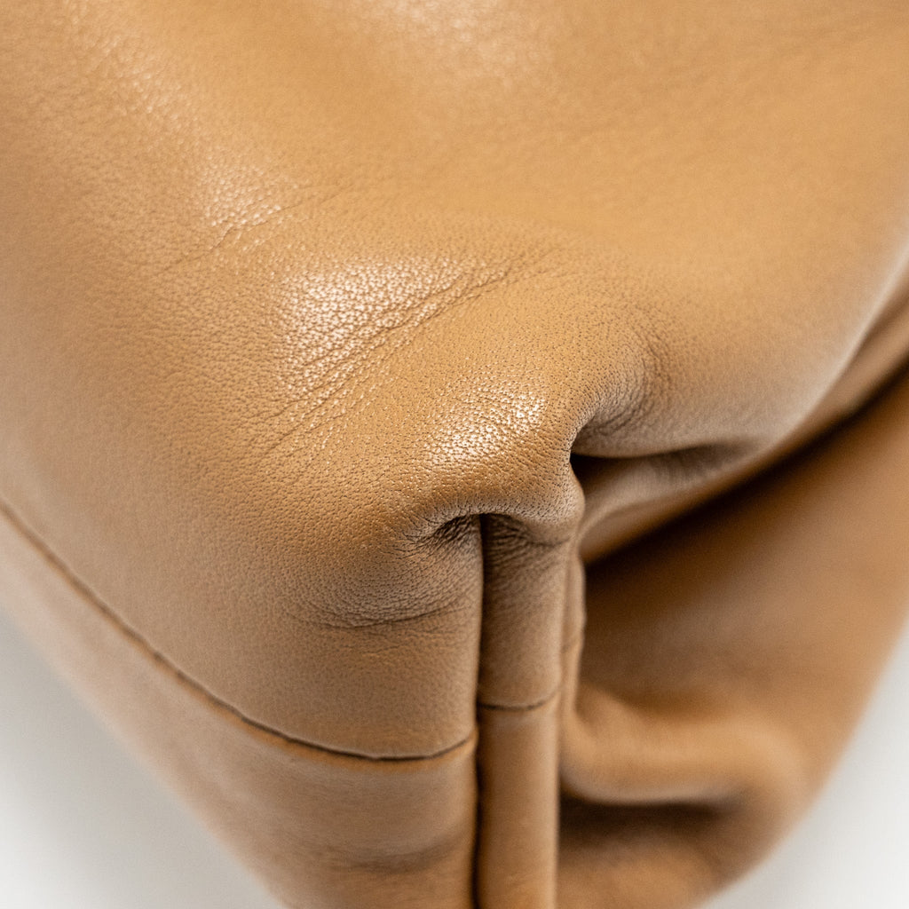 BOTTEGA VENETA MINI THE POUCH SMOOTH CALFSKIN DARK BEIGE GHW