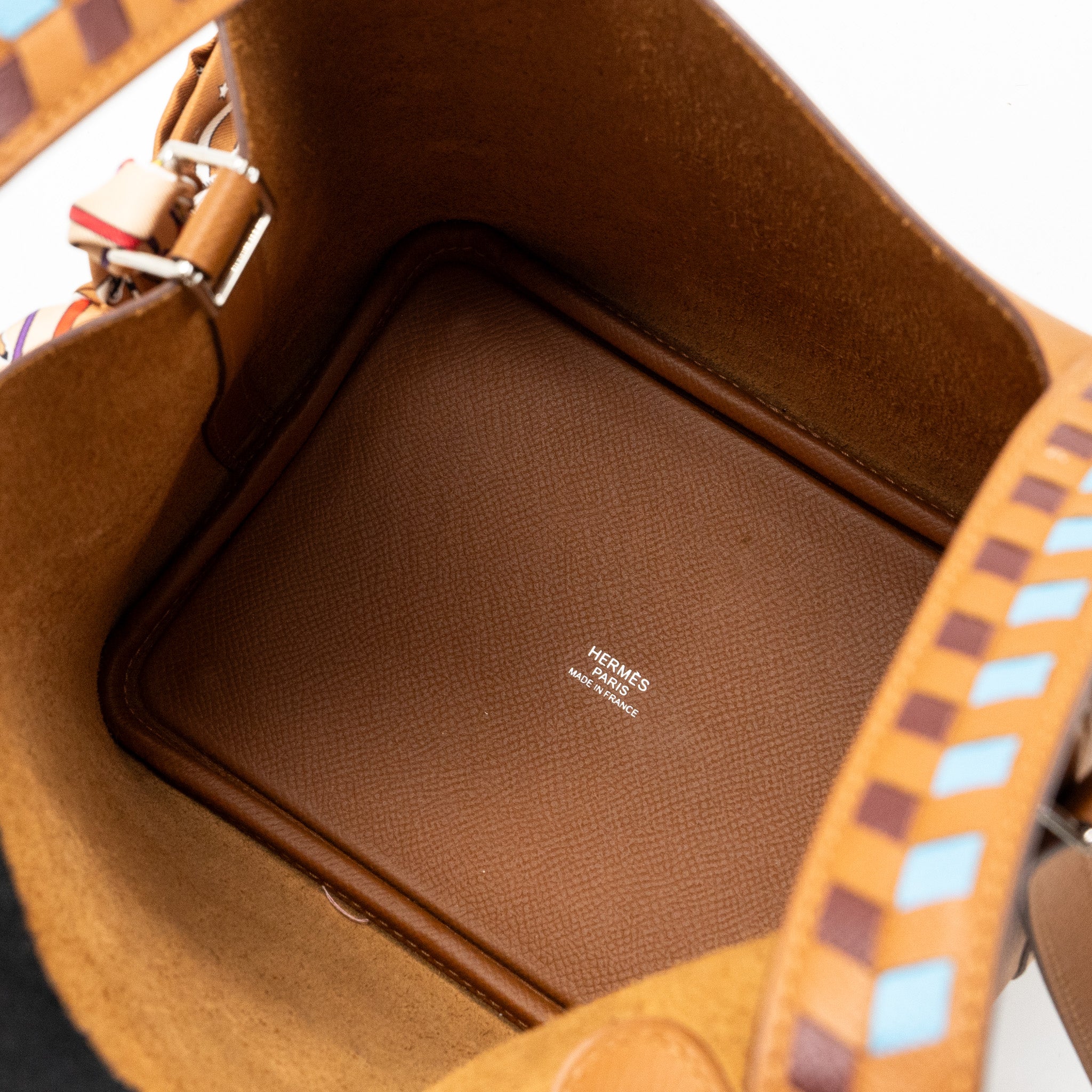 HERMES PICOTIN 18 LOCK BAG EPSOM GOLD / BLUE NORD / ROUGE H SHW