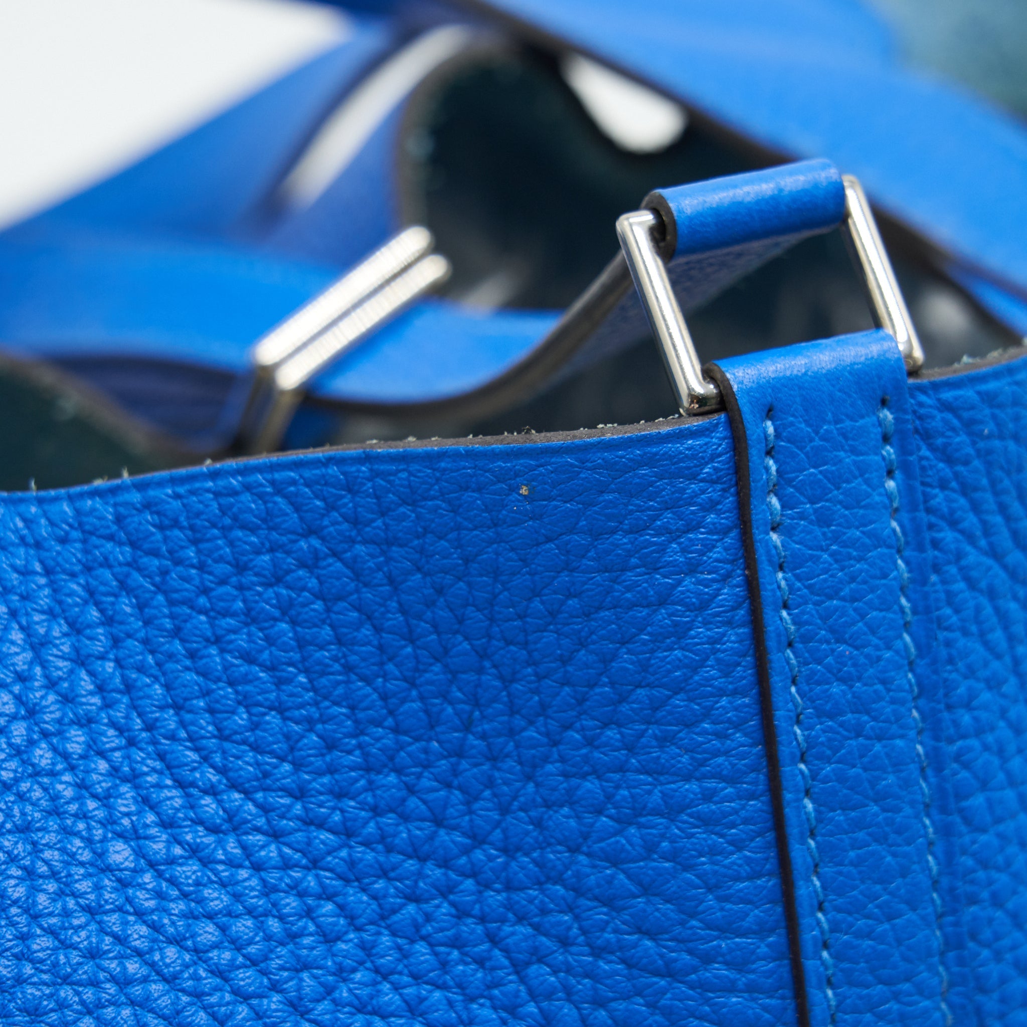 HERMES PICOTIN 22 LOCK BAG TANZANIA BLUE SHW