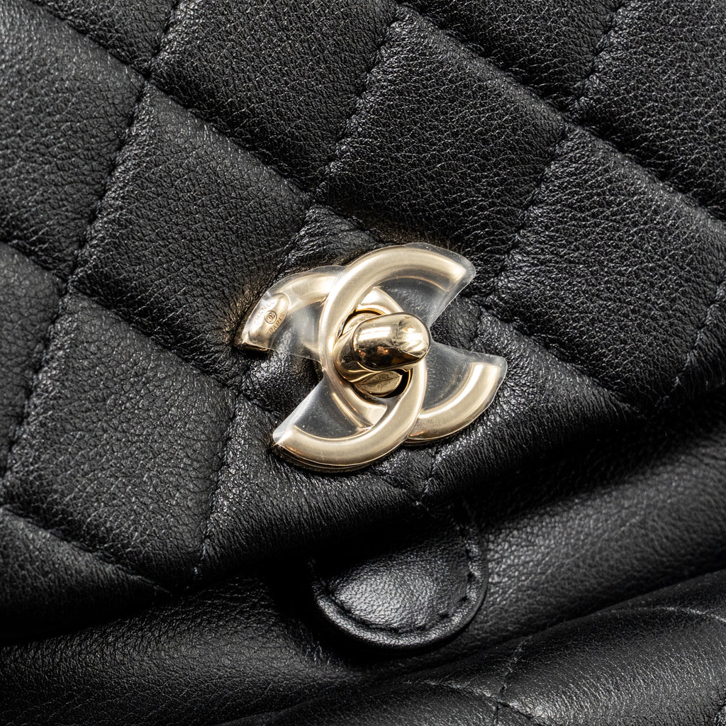 CHANEL MINI DUMA BACKPACK CALFSKIN BLACK LGHW (MICROCHIP)