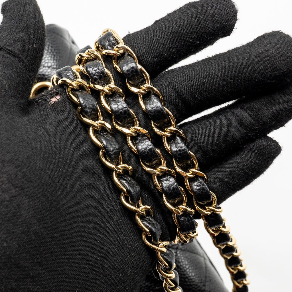 CHANEL MEDIUM CLASSIC DOUBLE FLAP BAG CAVIAR BLACK GHW
