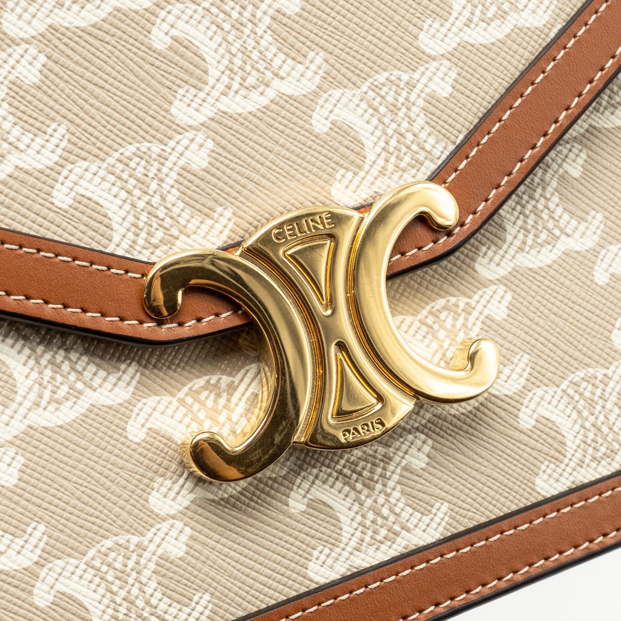 CELINE WALLET ON CHAIN MARGO TRIOMPHE CANVAS/CALFSKIN GHW