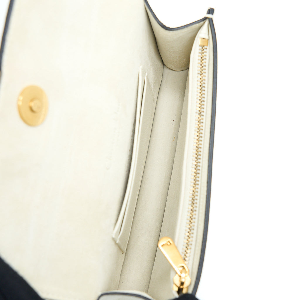 DIOR SADDLE BELT POUCH CALFSKIN WHITE GHW