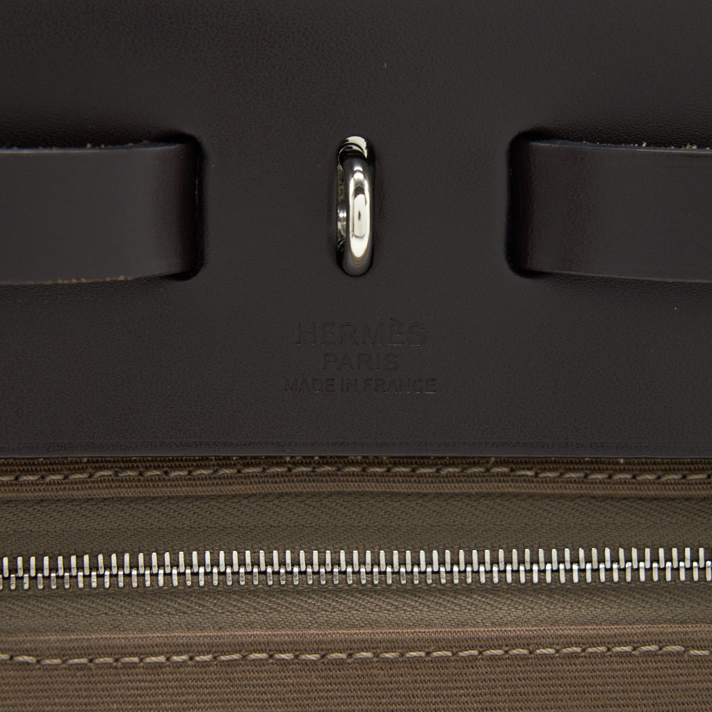 HERMES HERBAG ZIP 31 BAG ETOUPE/EBENE SHW