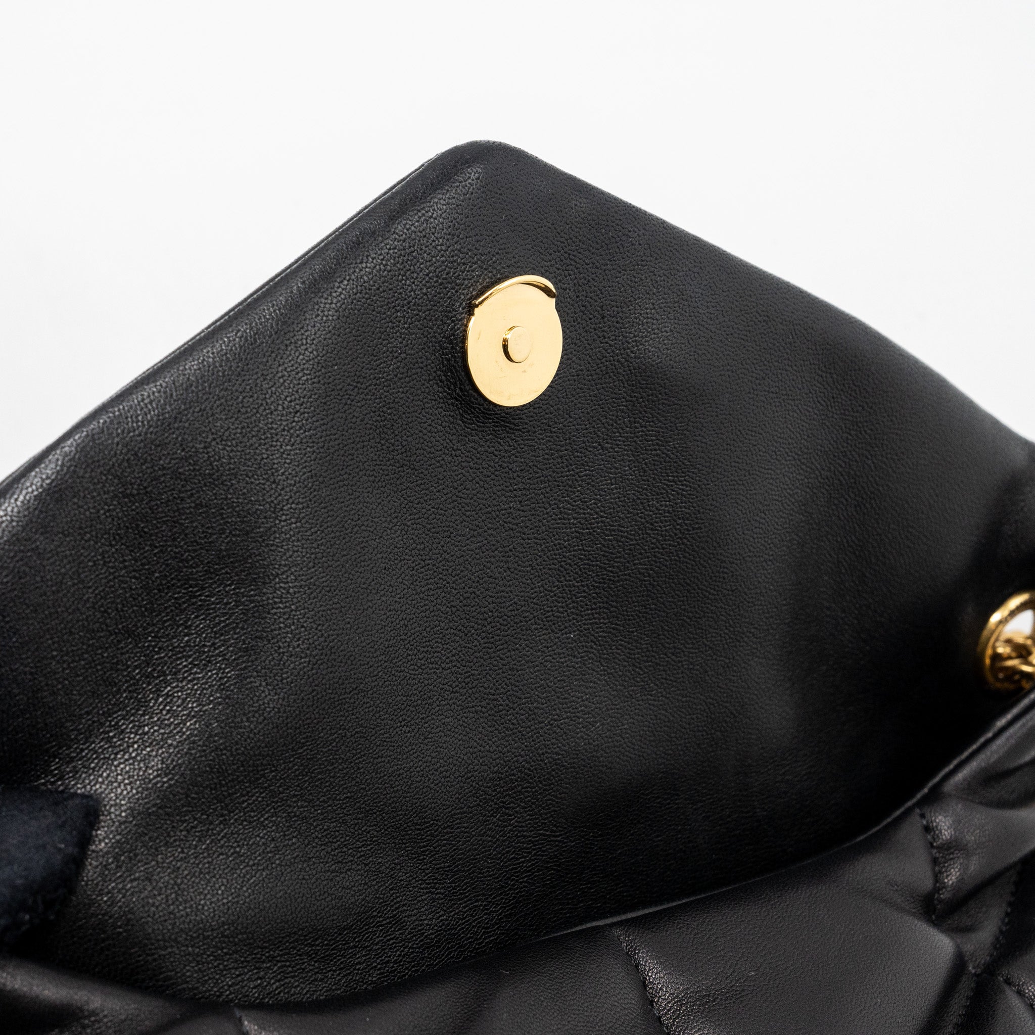 SAINT LAURENT SMALL PUFFER QUILTED NAPPA LEATHER BLACK GHW