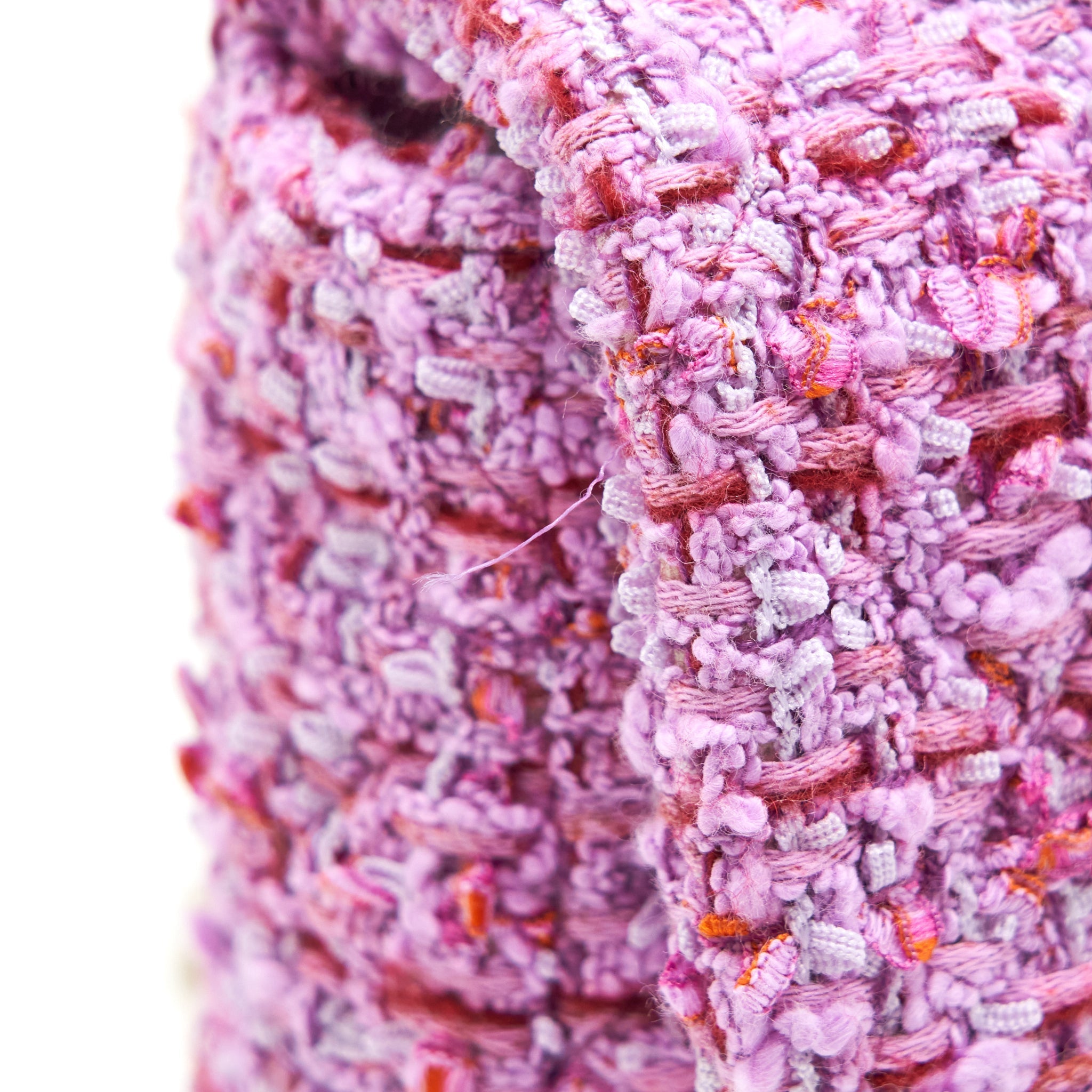 CHANEL 22P MINI SQUARE FLAP BAG TWEED PINK GOLD/PINK HARDWARE