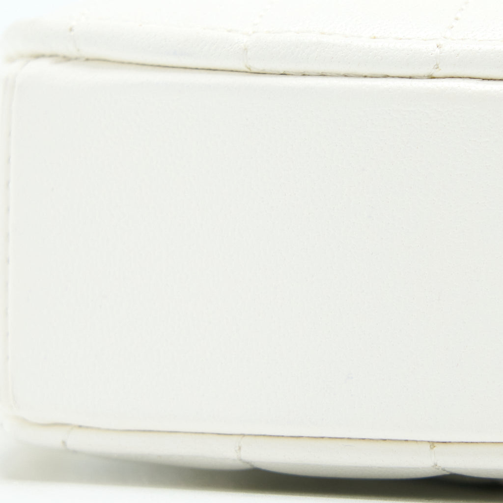 CHANEL SMALL HEART BAG LAMBSKIN WHITE LGHW