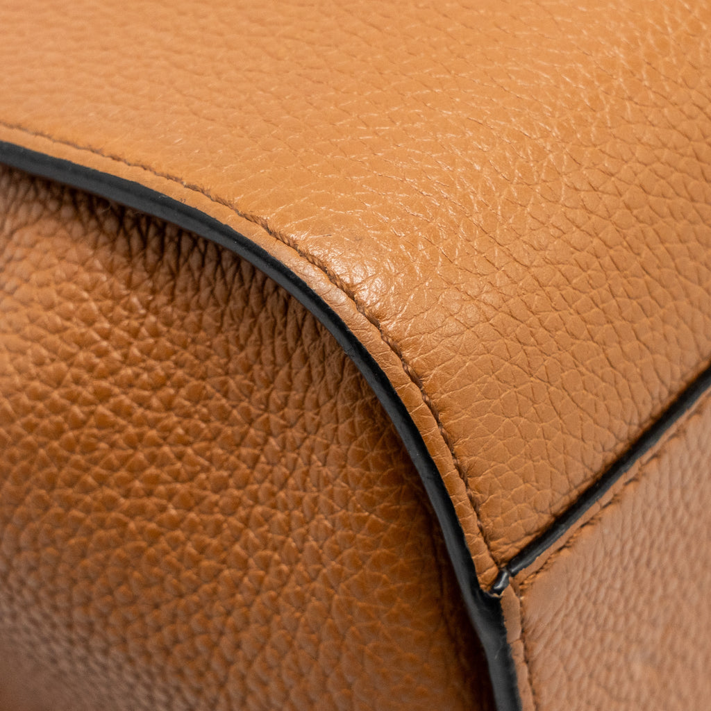 LOEWE MINI HAMMOCK DRAWSTRING BAG GRAINED CALFSKIN TAN GHW