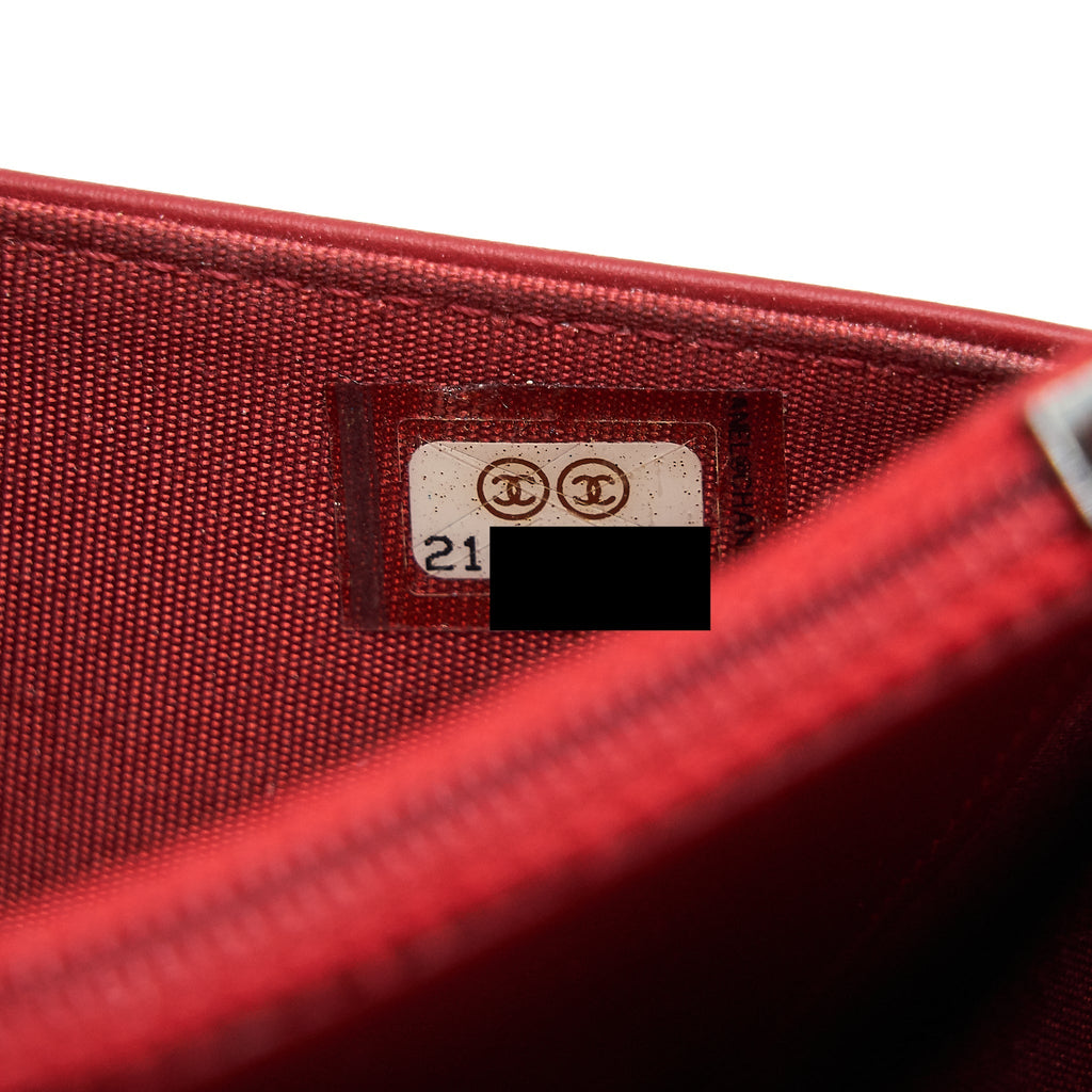 CHANEL WALLET ON CHAIN RED CALFSKIN RUTHENIUM HARDWARE