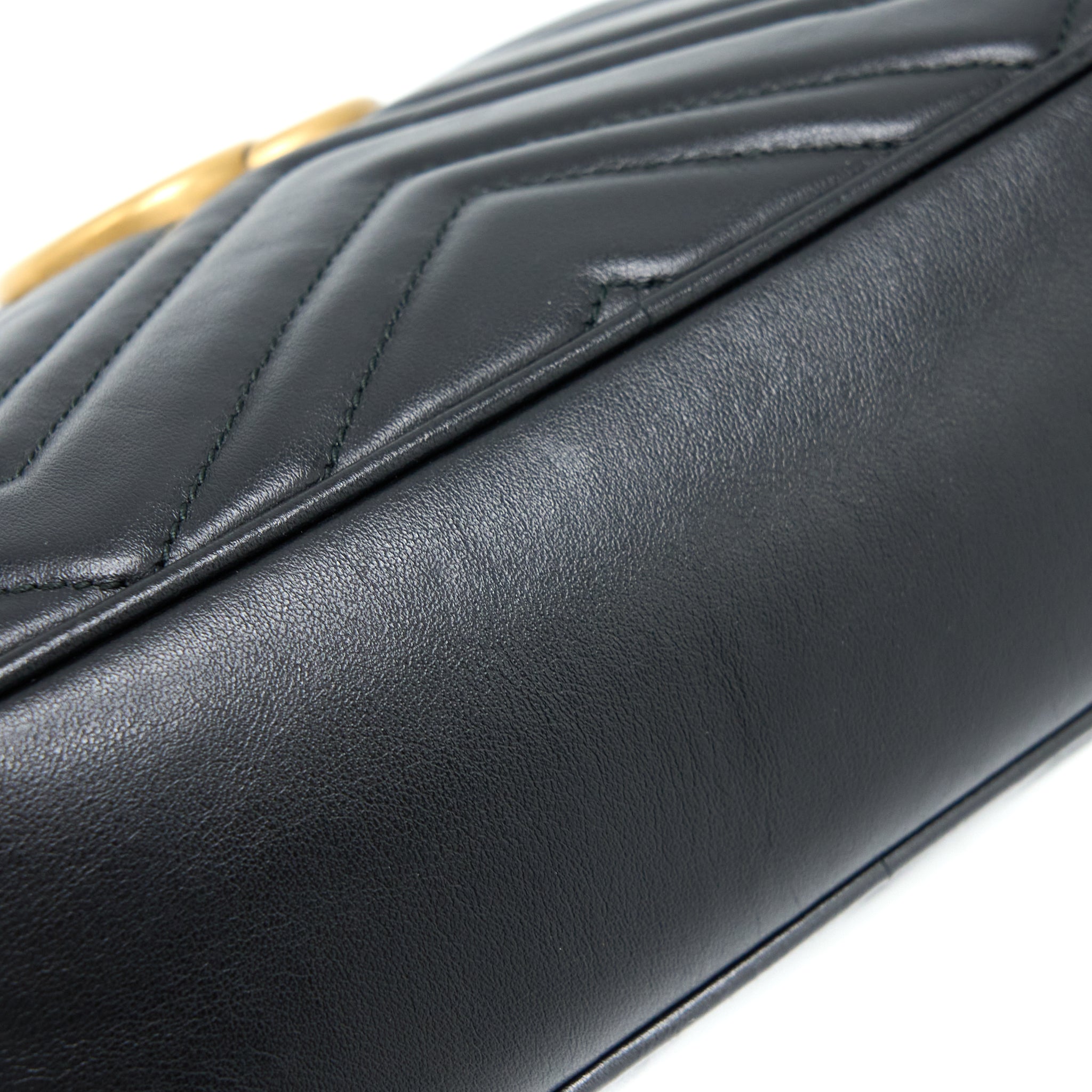 GUCCI SMALL MARMONT MATELASSE CALFSKIN BLACK GHW