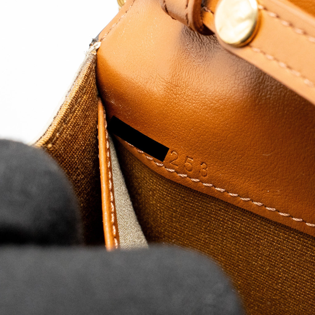 CELINE WALLET ON CHAIN MARGO TRIOMPHE CANVAS/CALFSKIN GHW