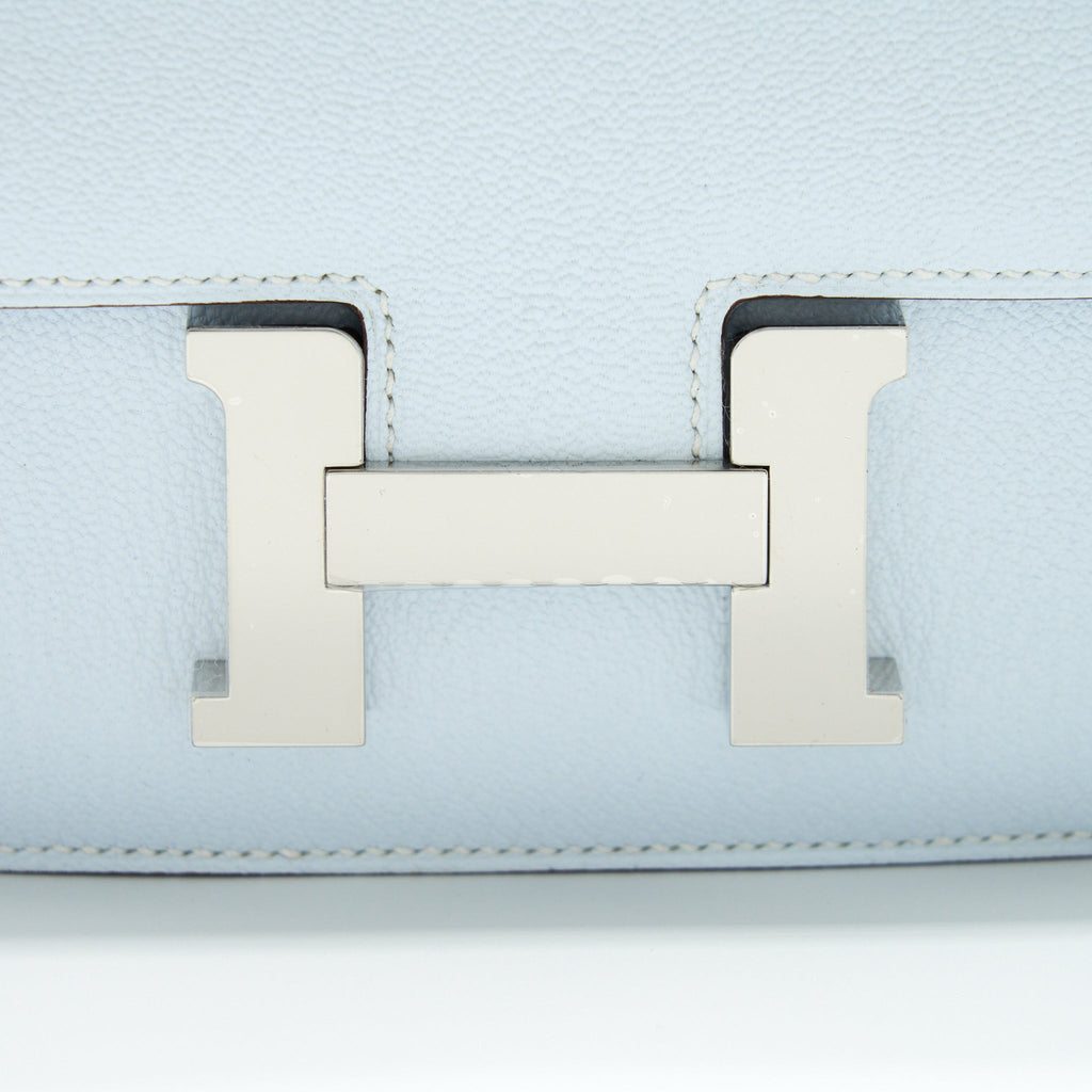 HERMES MINI CONSTANCE CHEVRE MYSORE T0 BLUE BRUME SHW