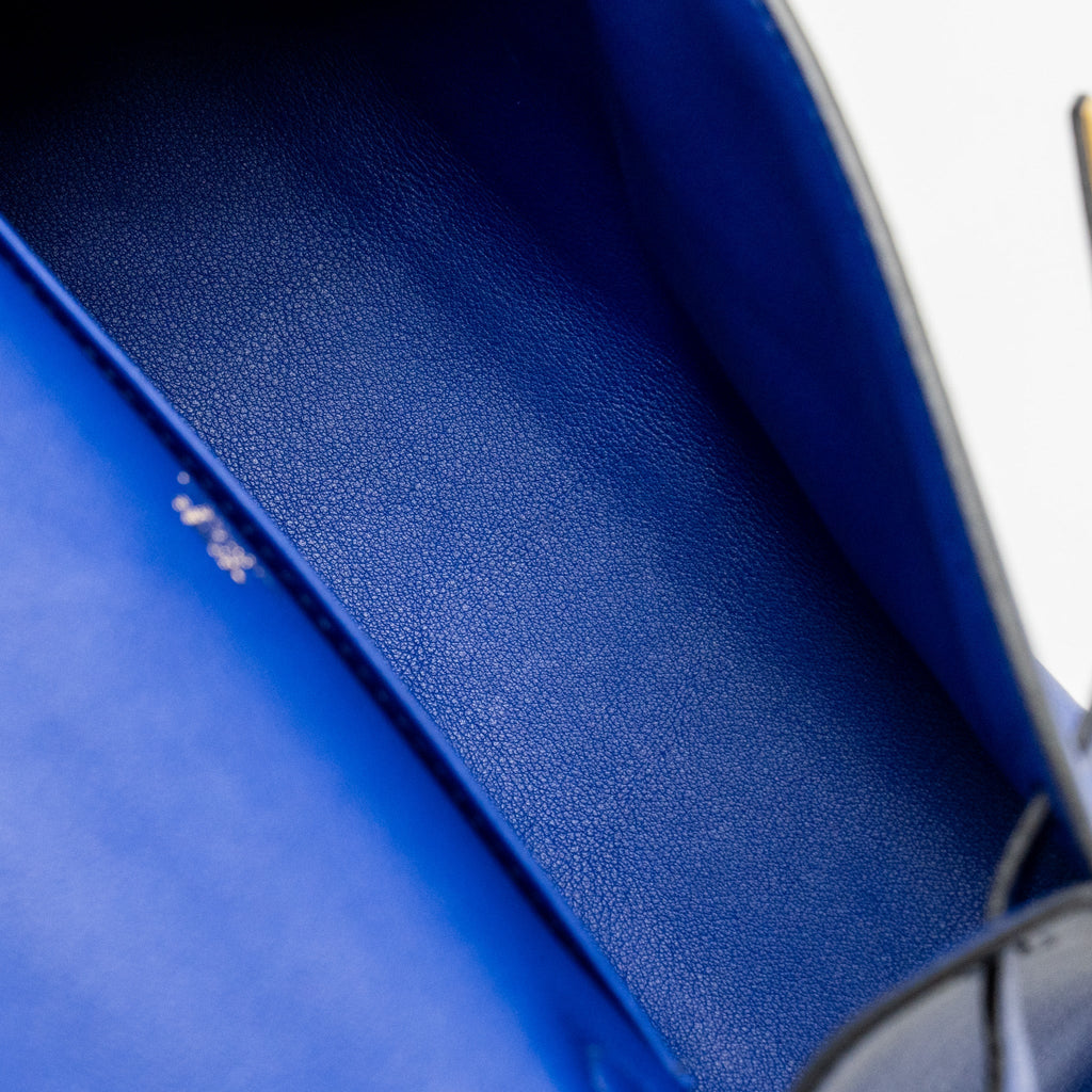HERMES KELLY POCHETTE SWIFT BLUE ELECTRIC GHW