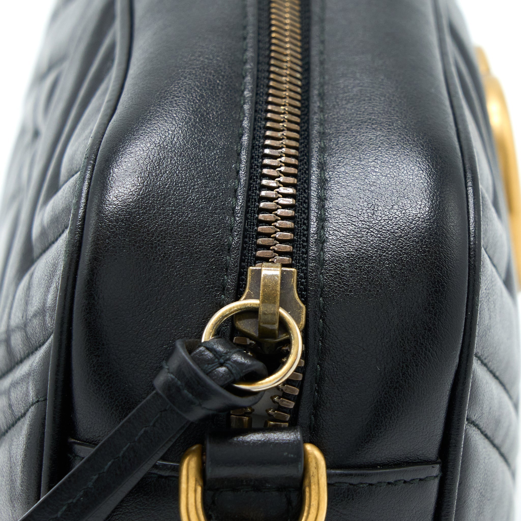 GUCCI SMALL MARMONT MATELASSE CALFSKIN BLACK GHW