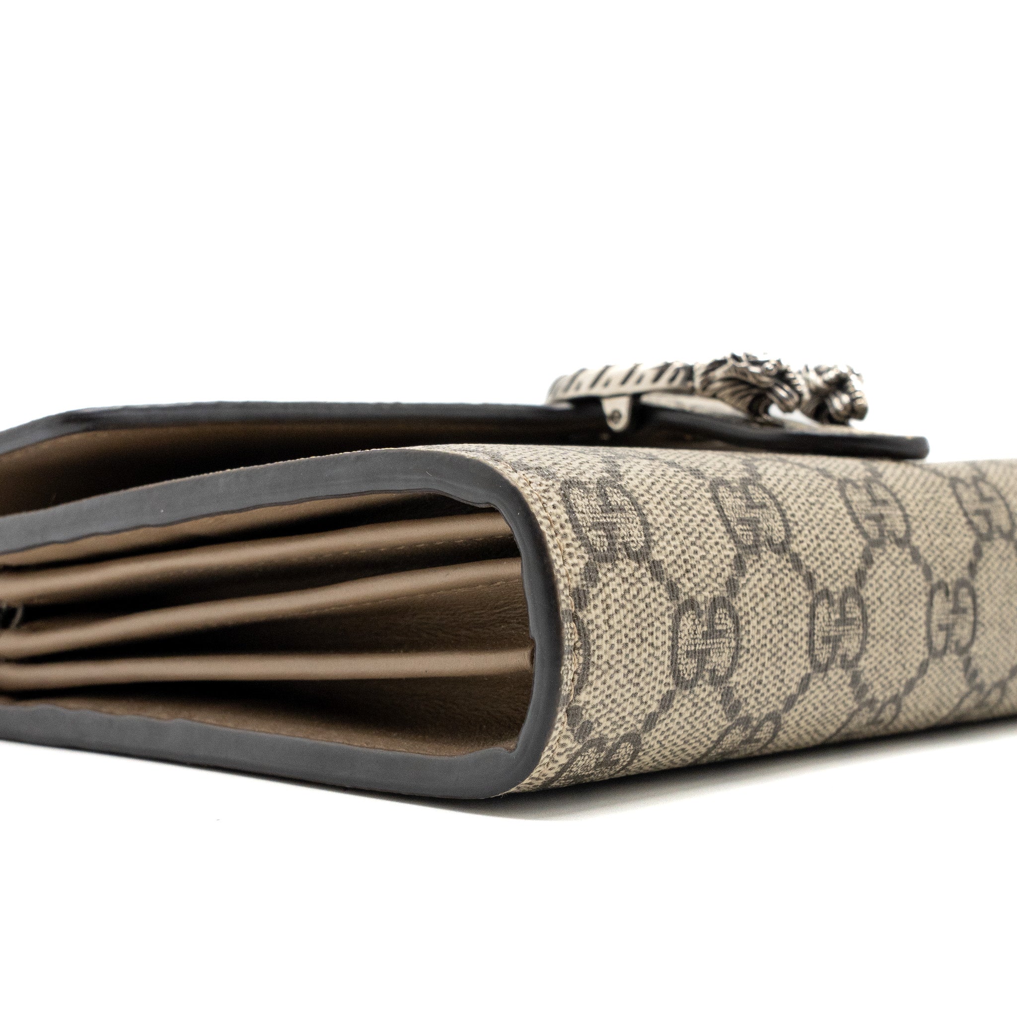 GUCCI DIONYSUS WALLET ON CHAIN GG SUPREME CANVAS / LEATHER BEIGE SHW