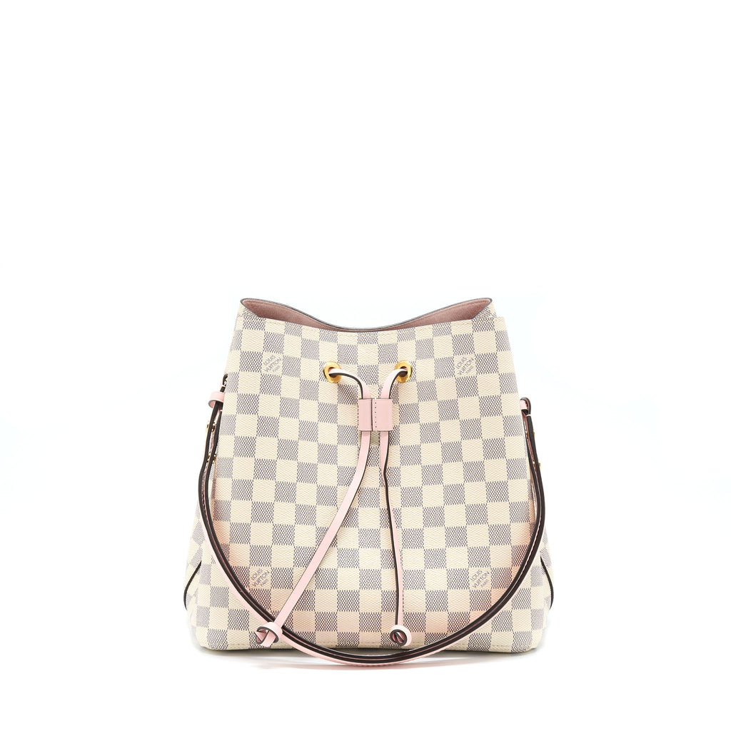 LOUIS VUITTON NEO NOE BUCKET BAG DAMIER AZUR/PINK GHW