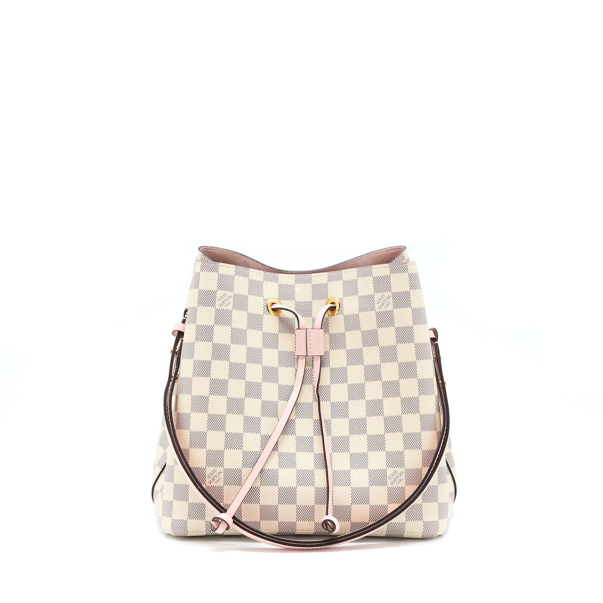 LOUIS VUITTON NEO NOE BUCKET BAG DAMIER AZUR/PINK GHW