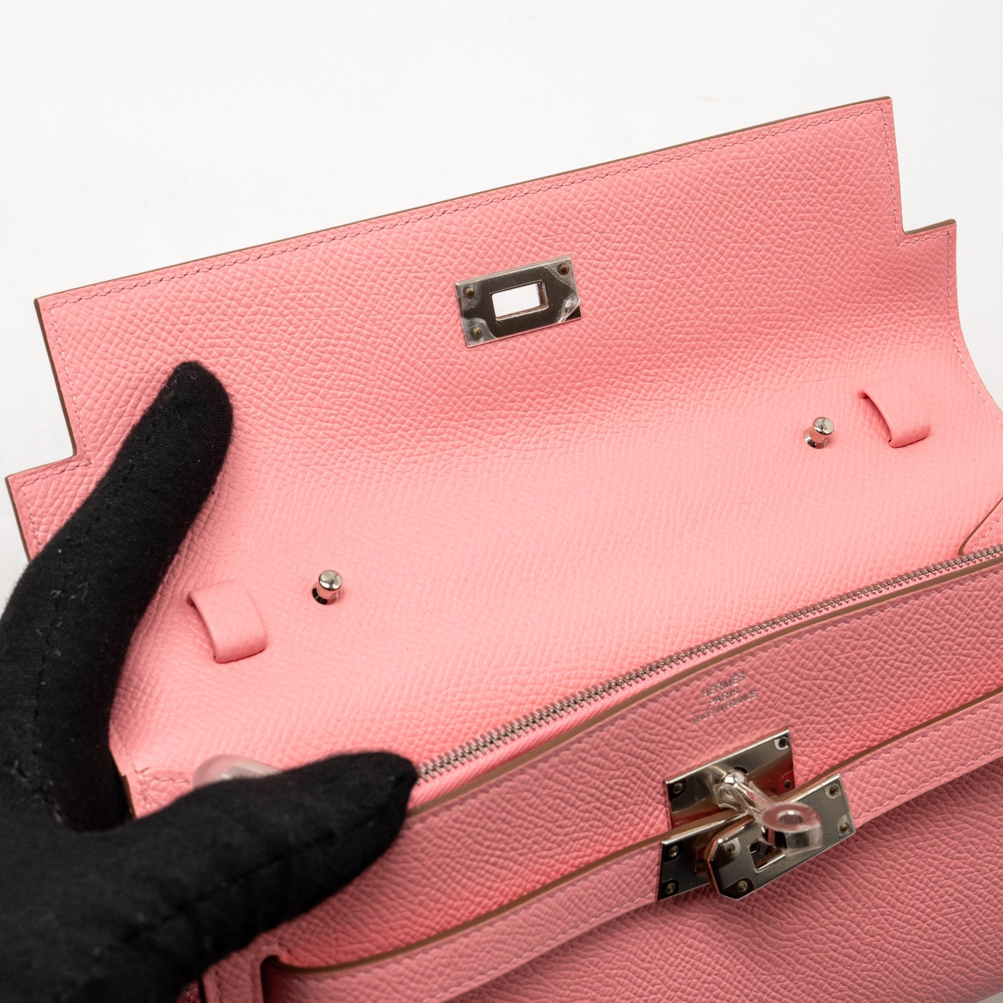 HERMES CLASSIC KELLY TO GO EPSOM ROSE CONFETTI SHW