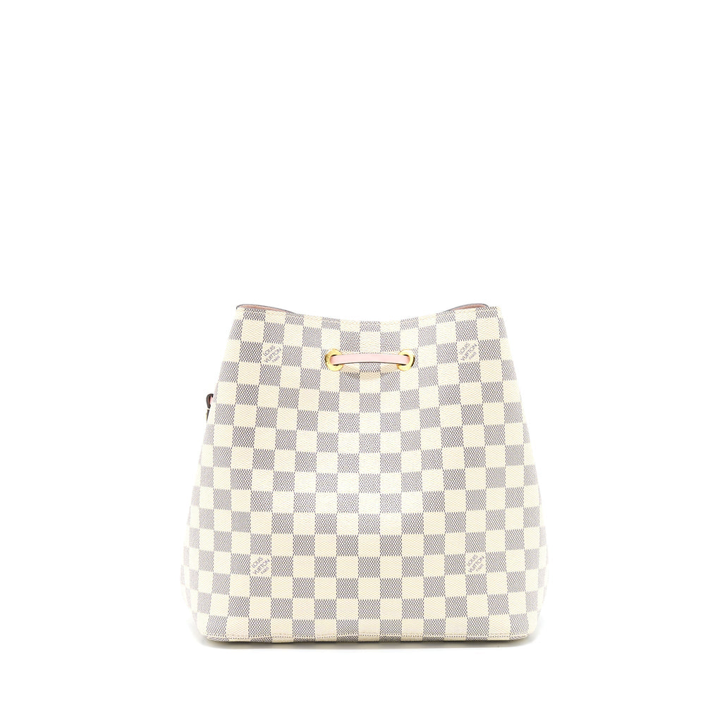 LOUIS VUITTON NEO NOE BUCKET BAG DAMIER AZUR/PINK GHW