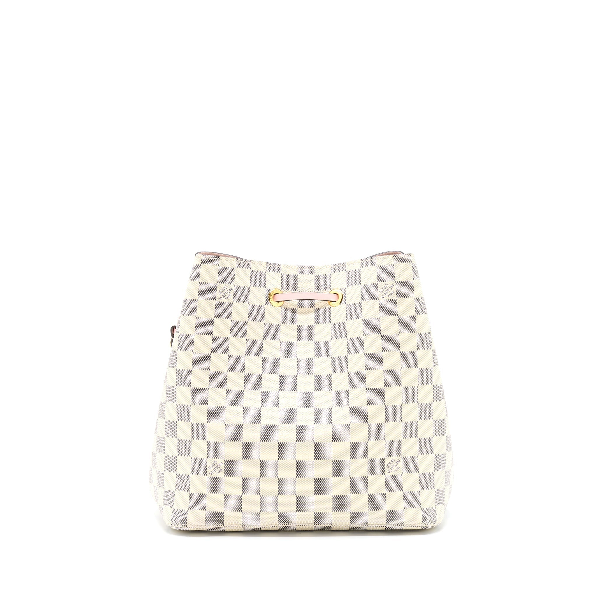 LOUIS VUITTON NEO NOE BUCKET BAG DAMIER AZUR/PINK GHW