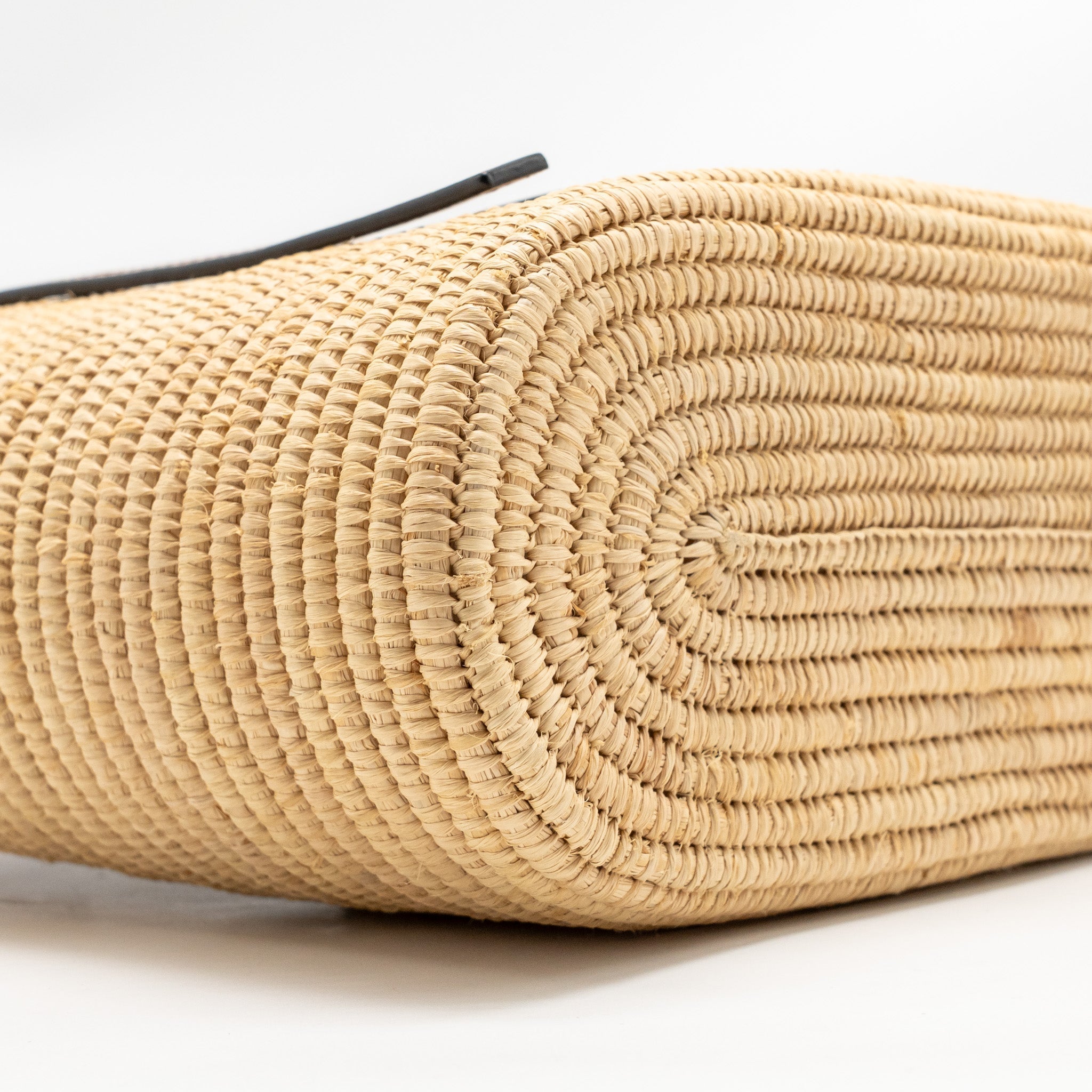 LOEWE SMALL ANAGRAM SQUARE BASKET BAG RAFFIA BROWN/BEIGE
